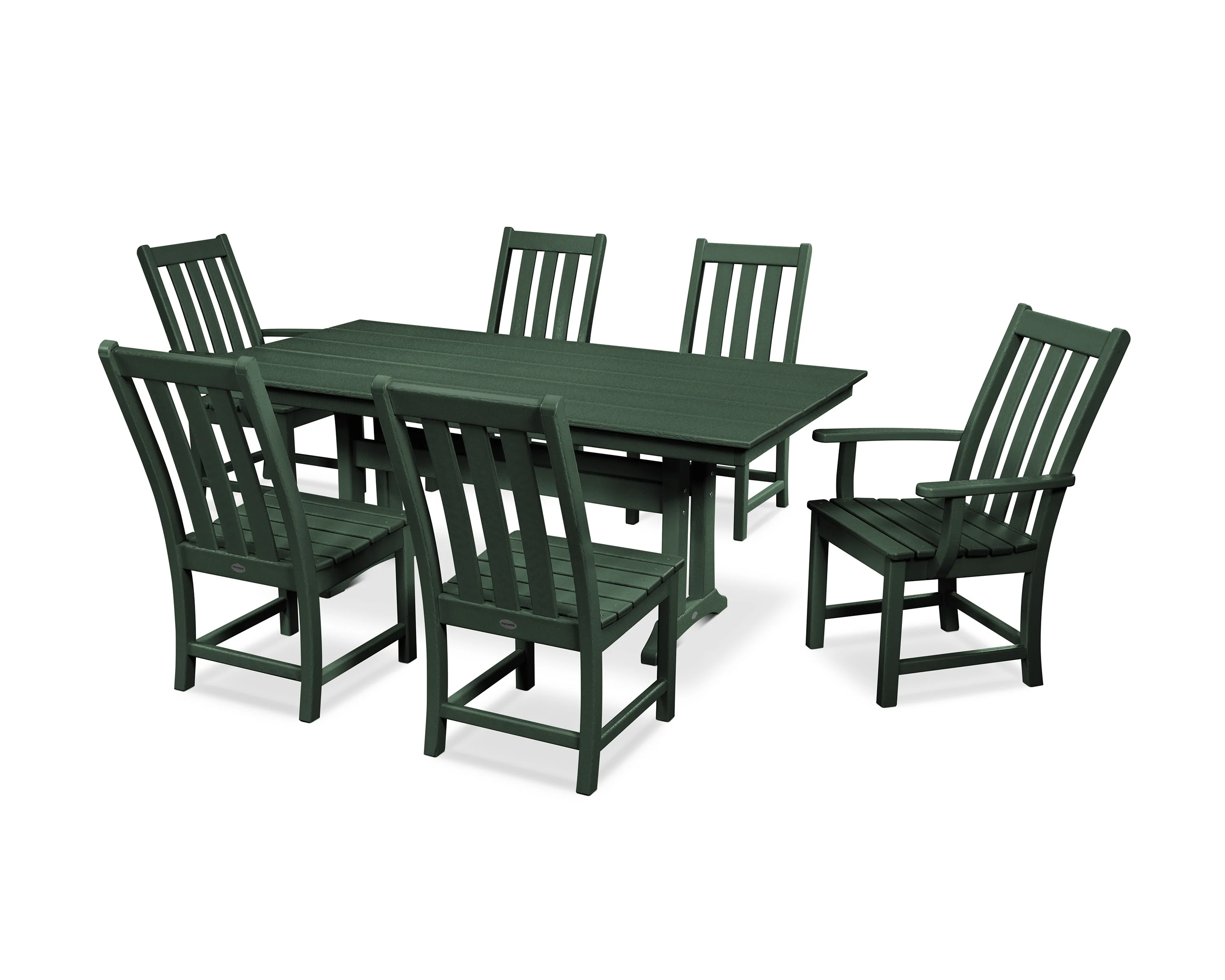 Vineyard 7-Piece Farmhouse Dining Set with Trestle Legs - Image 8