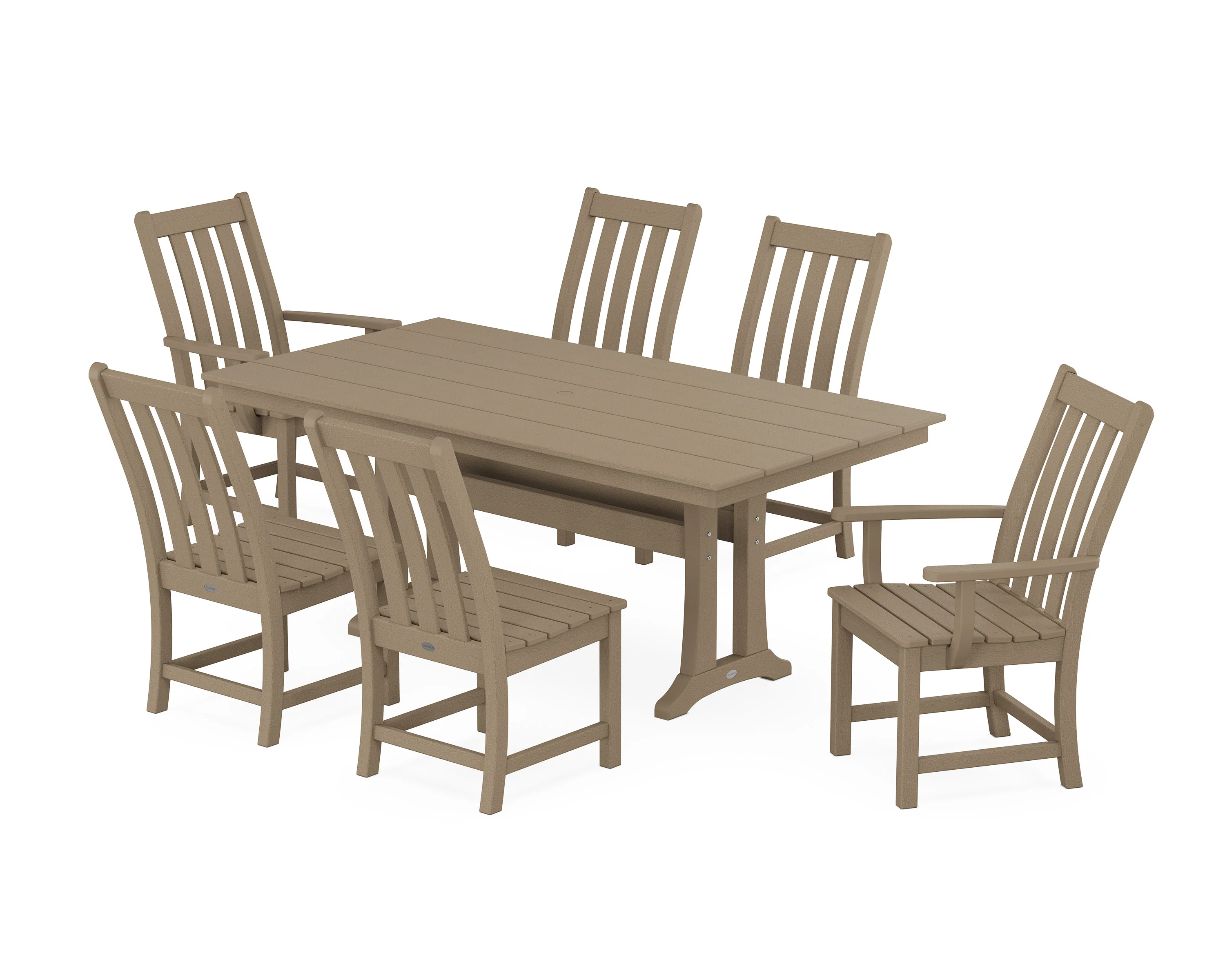 Vineyard 7-Piece Farmhouse Dining Set with Trestle Legs - Image 9