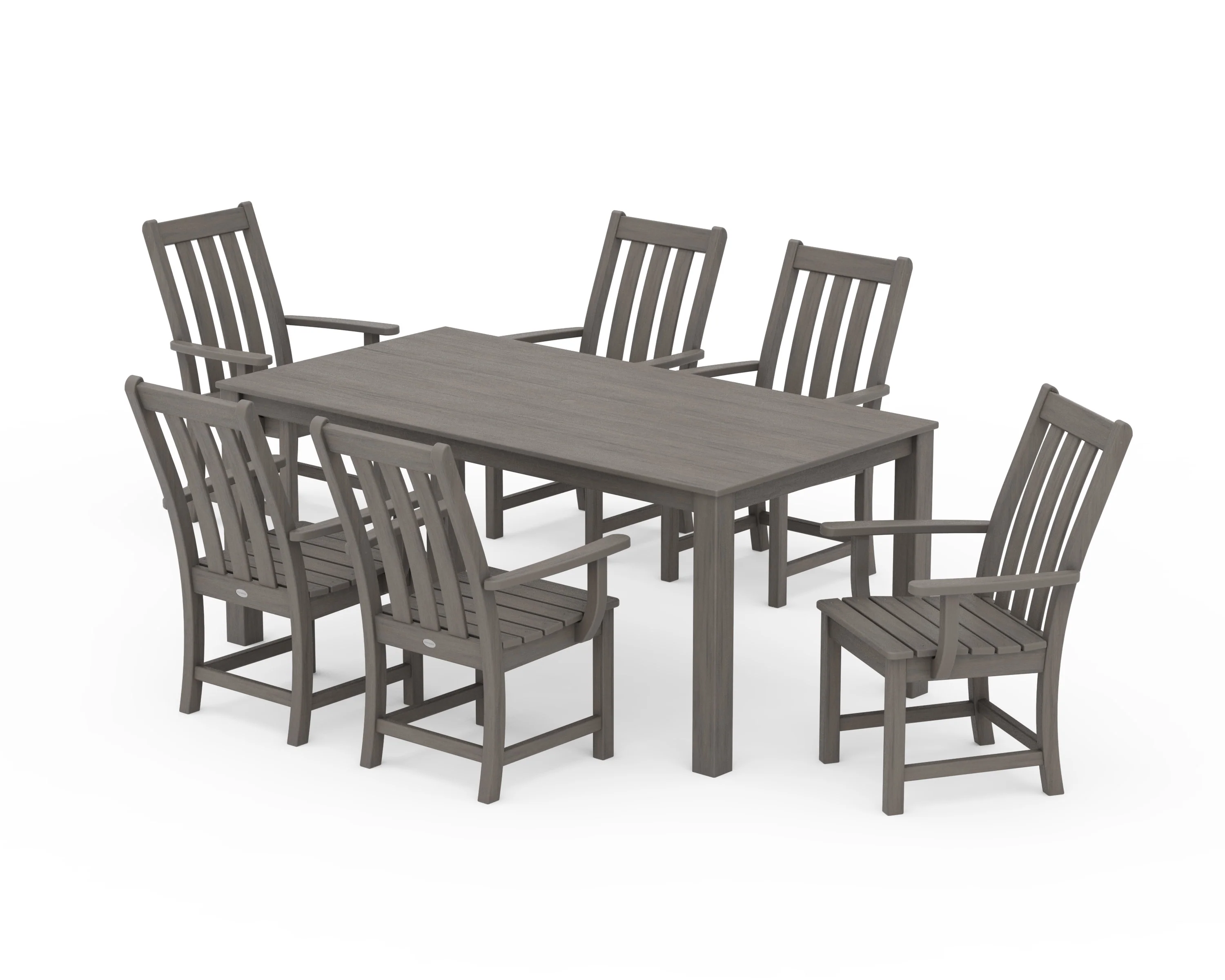 Vineyard 7-Piece Parsons Arm Chair Dining Set - Image 11