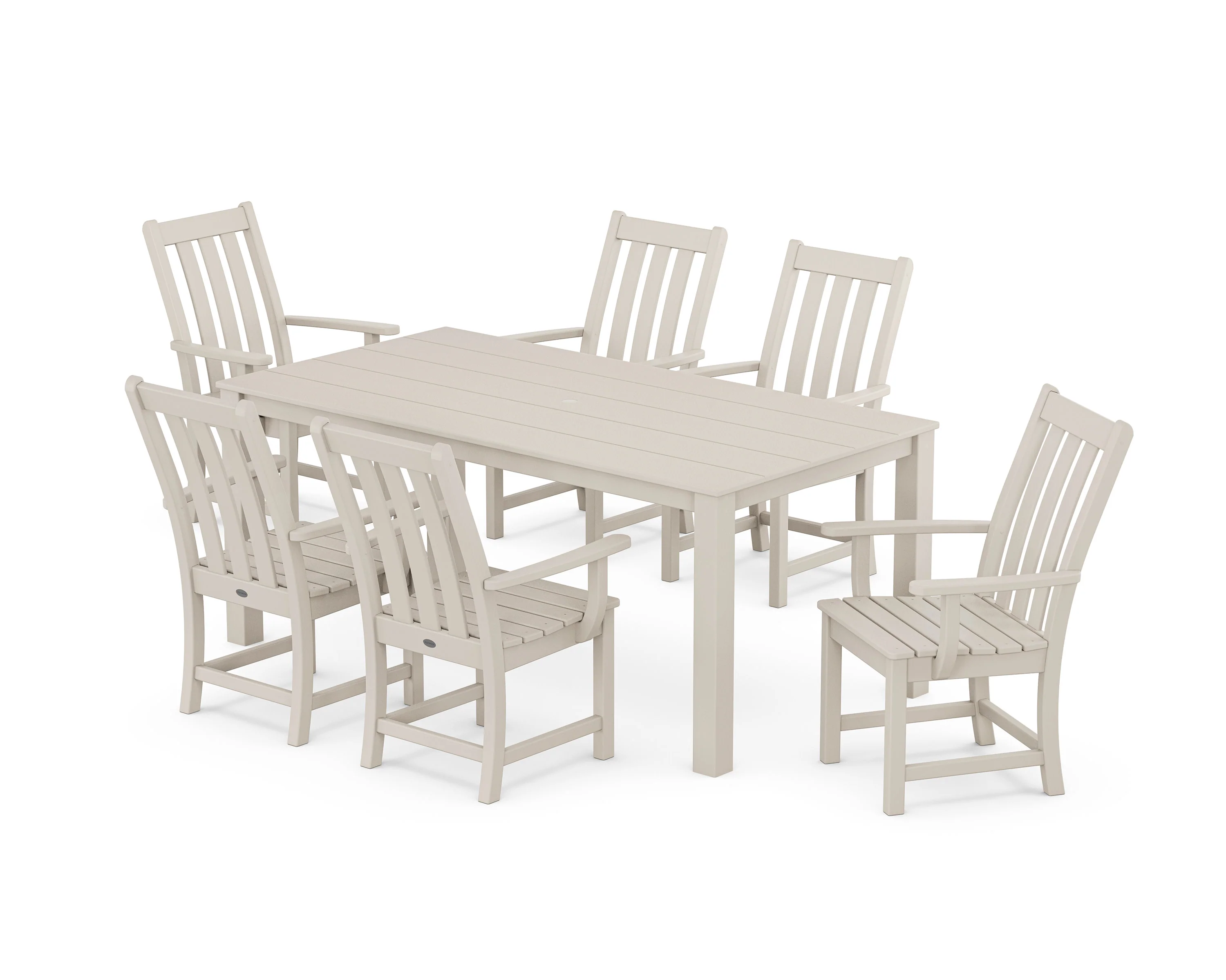 Vineyard 7-Piece Parsons Arm Chair Dining Set - Image 6