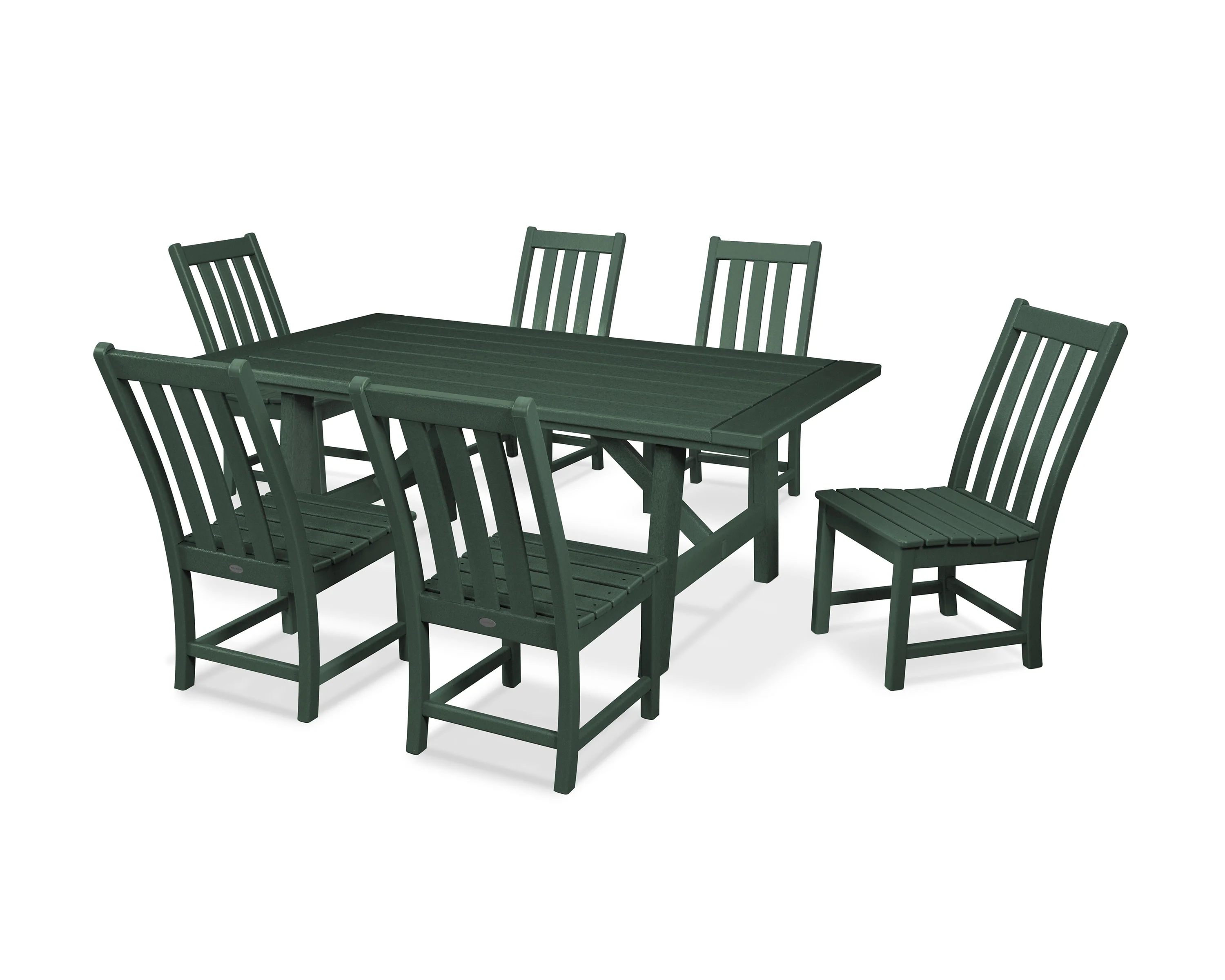 Vineyard 7-Piece Rustic Farmhouse Side Chair Dining Set - Image 11