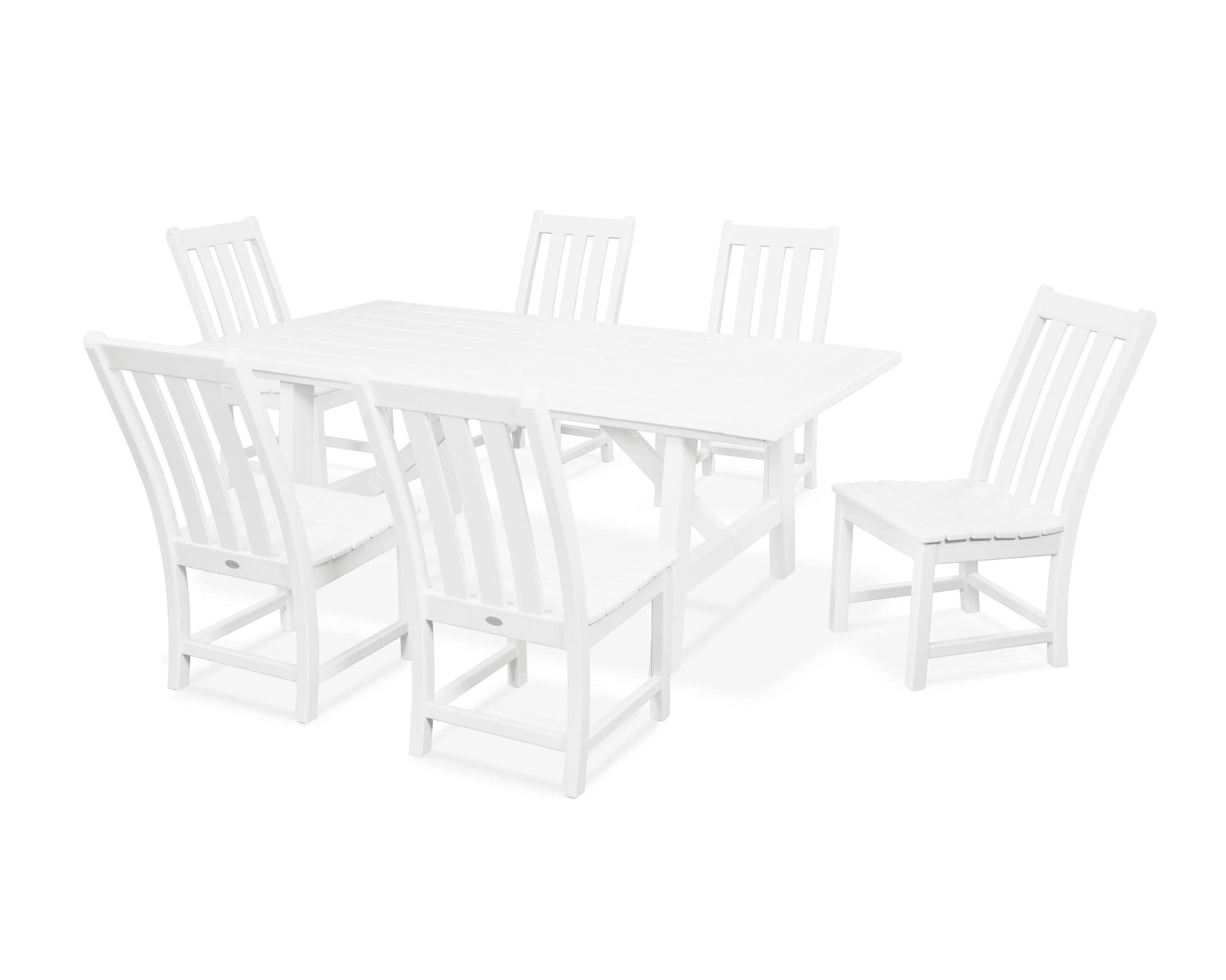 Vineyard 7-Piece Rustic Farmhouse Side Chair Dining Set - Image 12