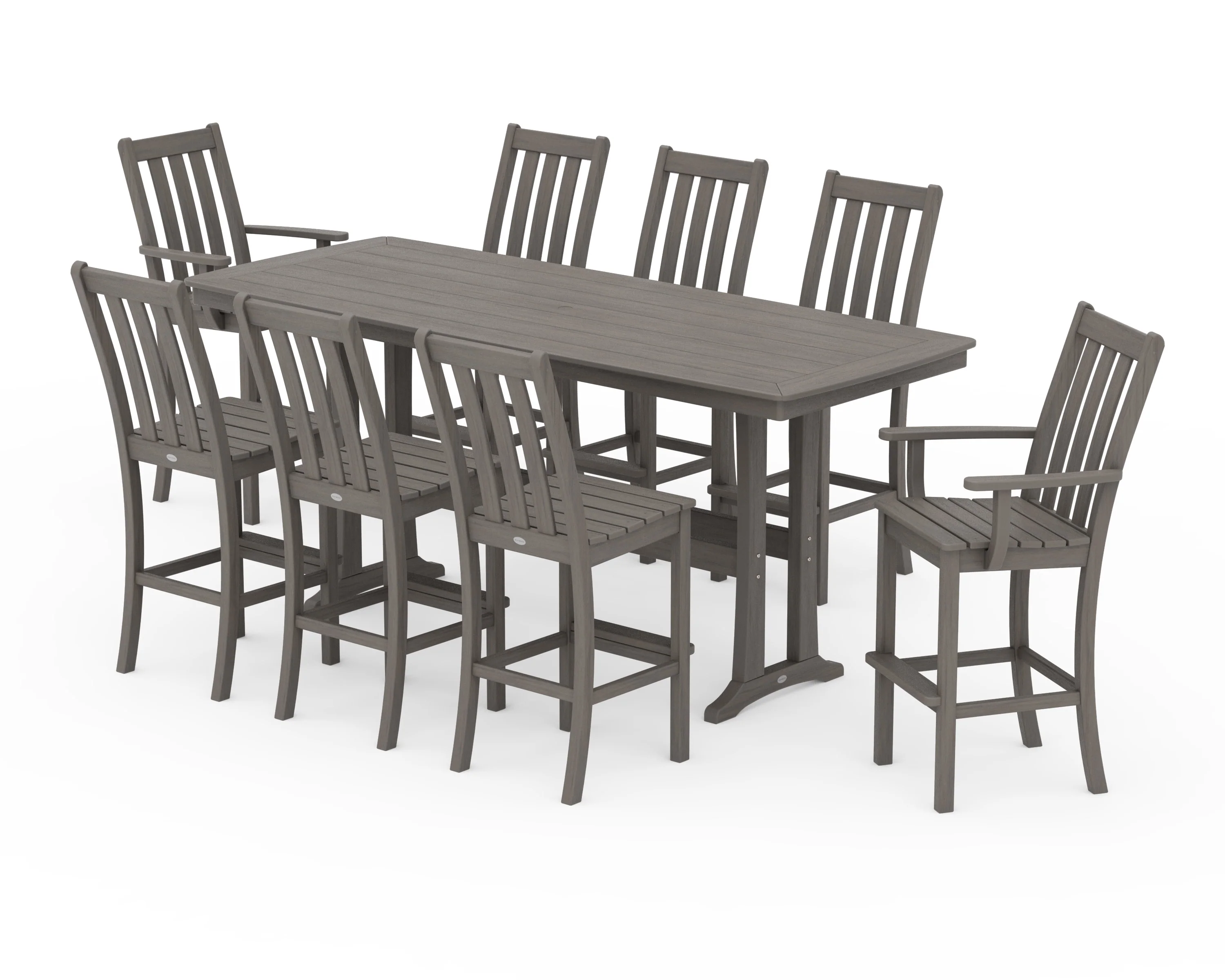 Vineyard 9-Piece Bar Set with Trestle Legs - Image 14