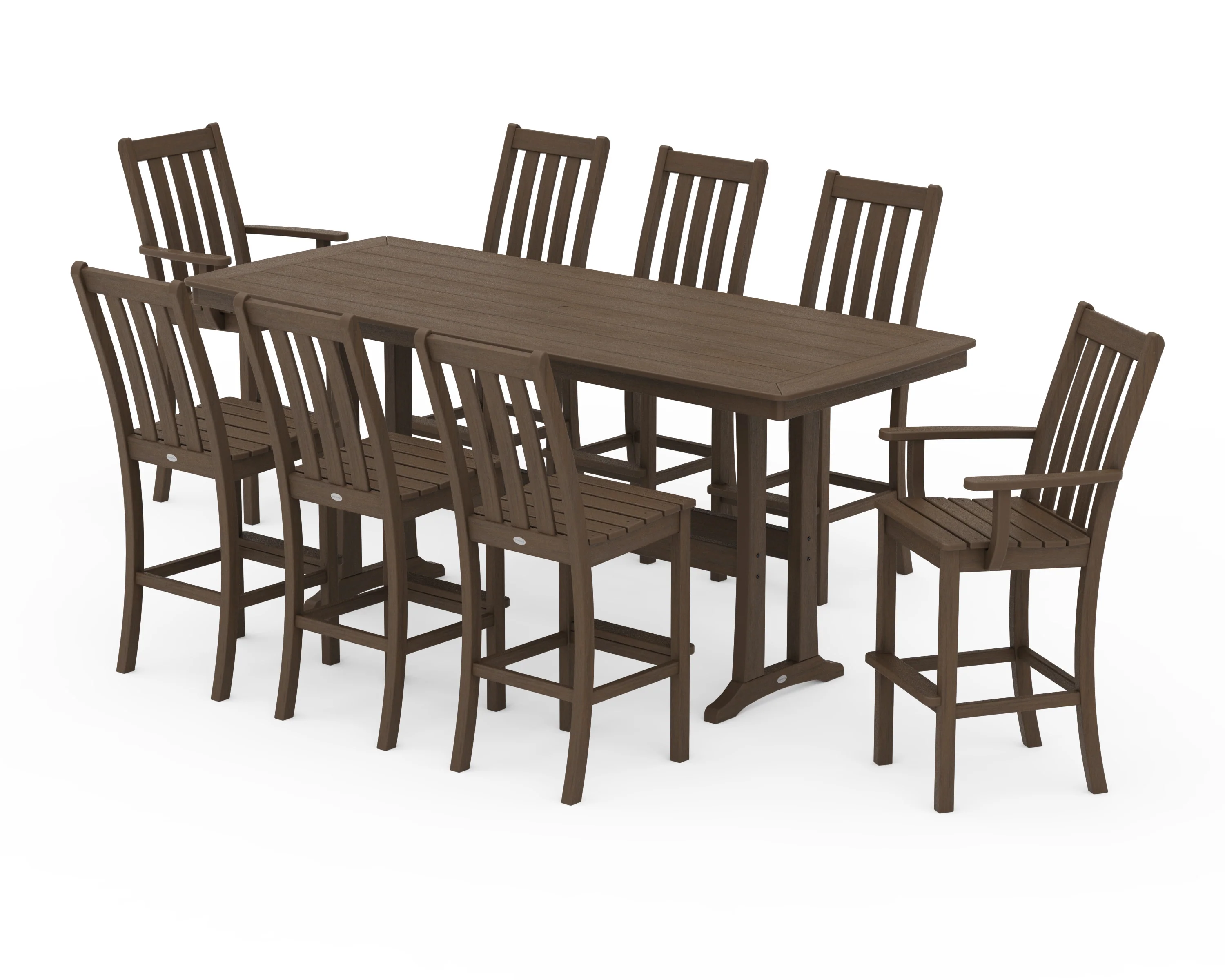 Vineyard 9-Piece Bar Set with Trestle Legs - Image 15