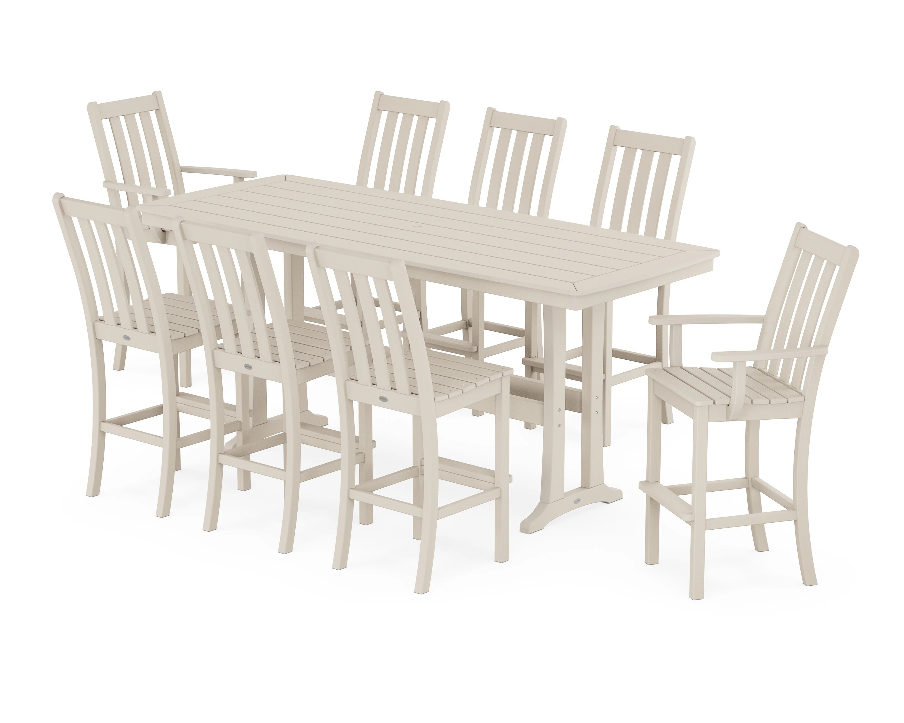 Vineyard 9-Piece Bar Set with Trestle Legs - Image 8