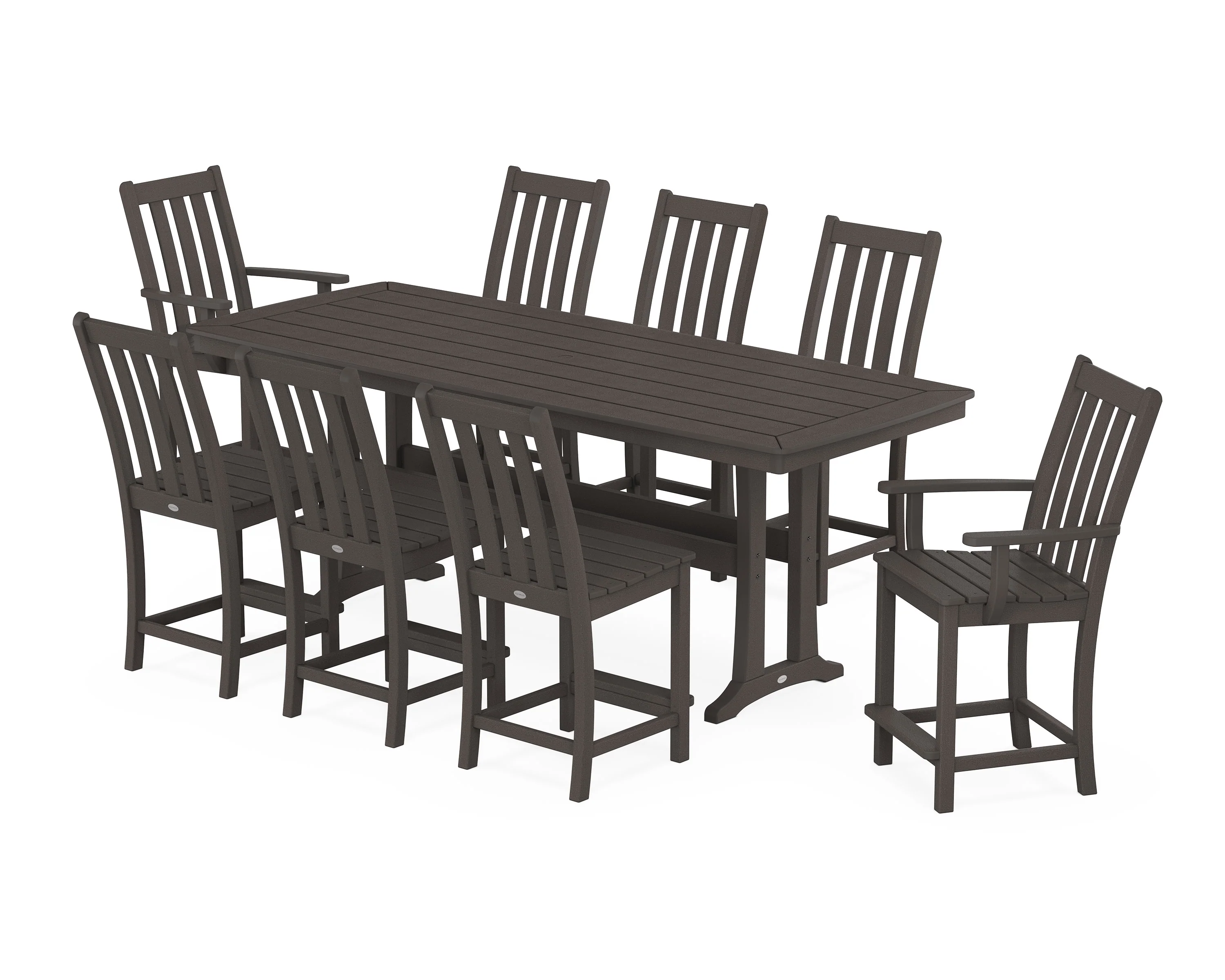 Vineyard 9-Piece Counter Set with Trestle Legs - Image 12