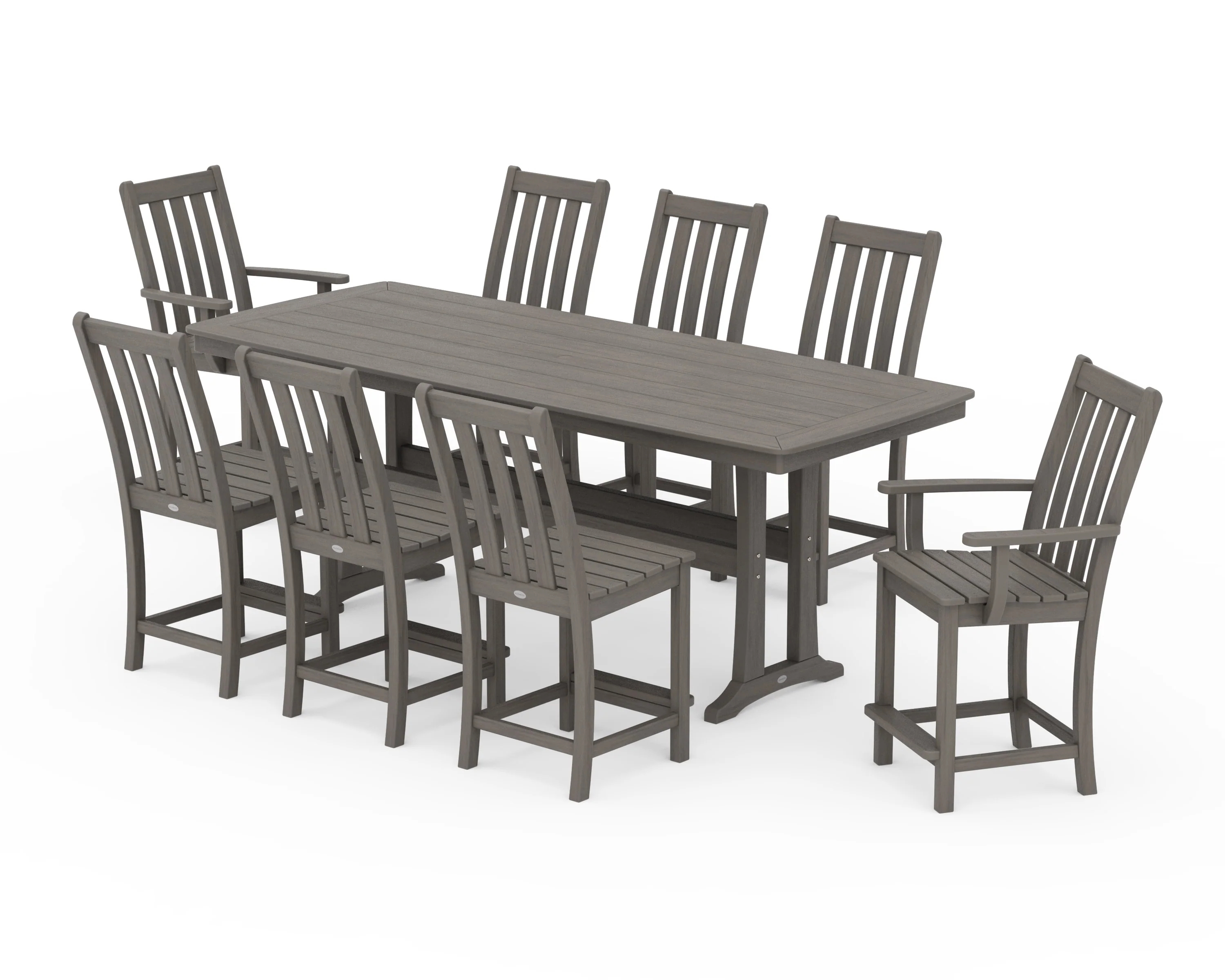 Vineyard 9-Piece Counter Set with Trestle Legs - Image 14