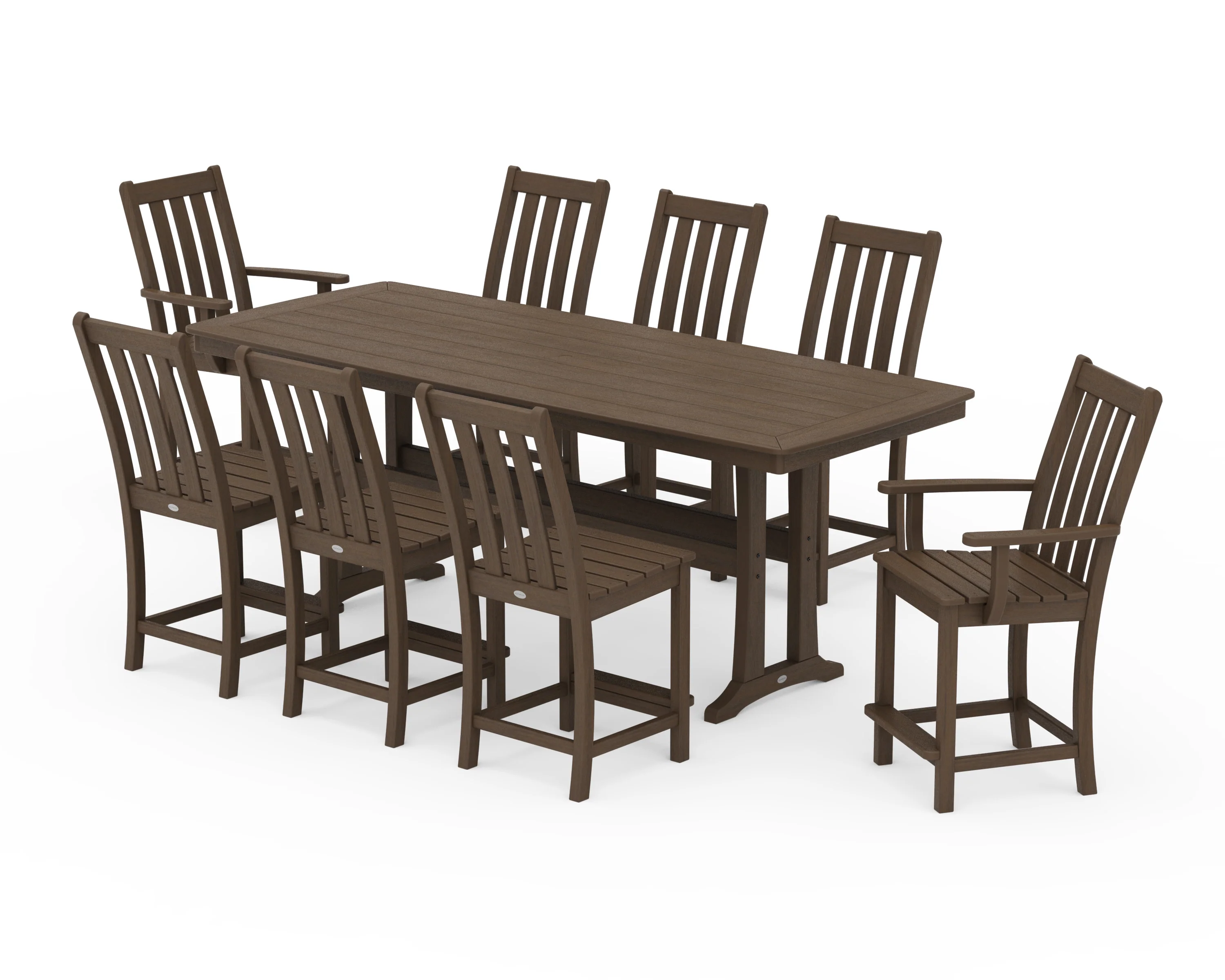 Vineyard 9-Piece Counter Set with Trestle Legs - Image 15