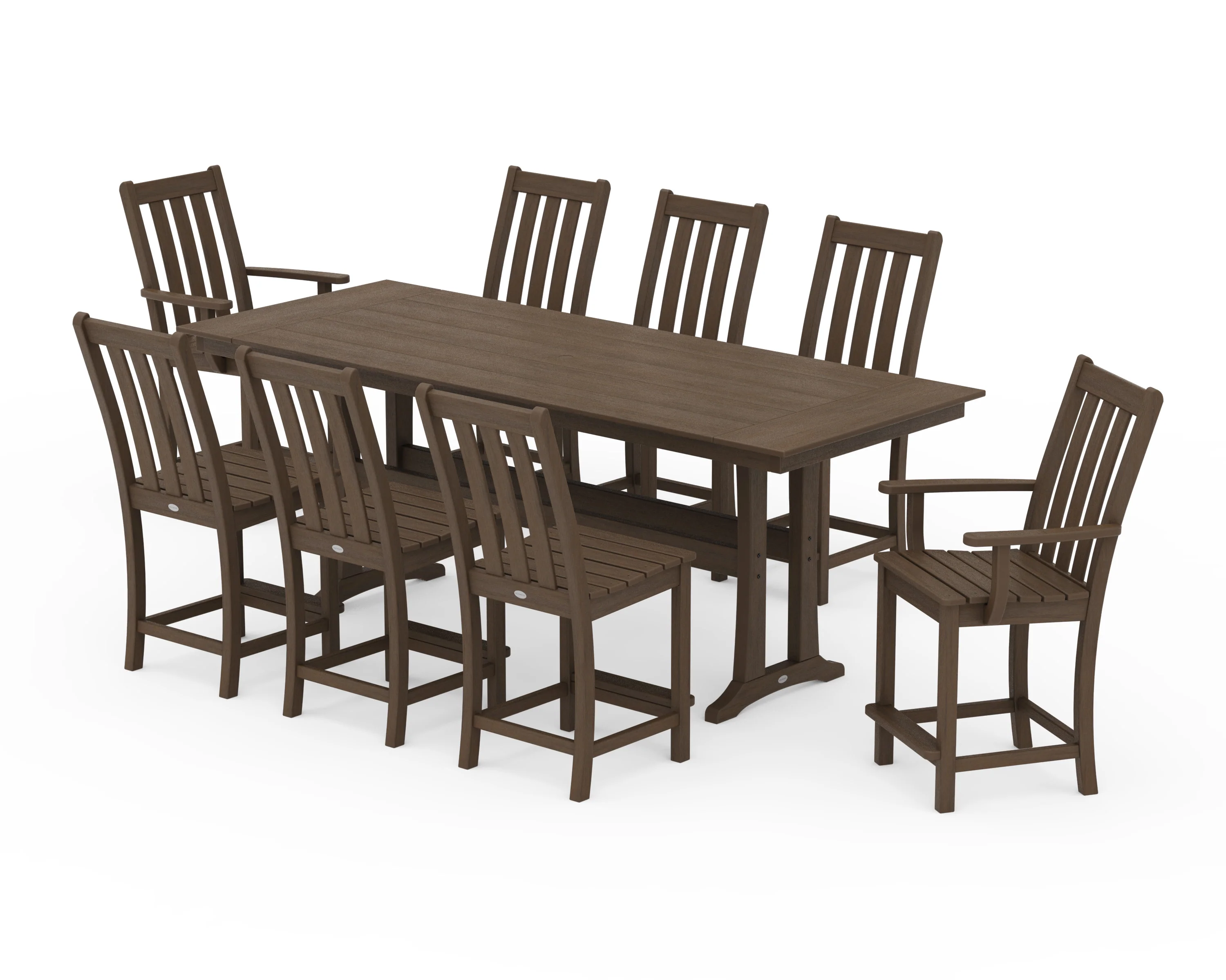 Vineyard 9-Piece Farmhouse Counter Set with Trestle Legs - Image 15