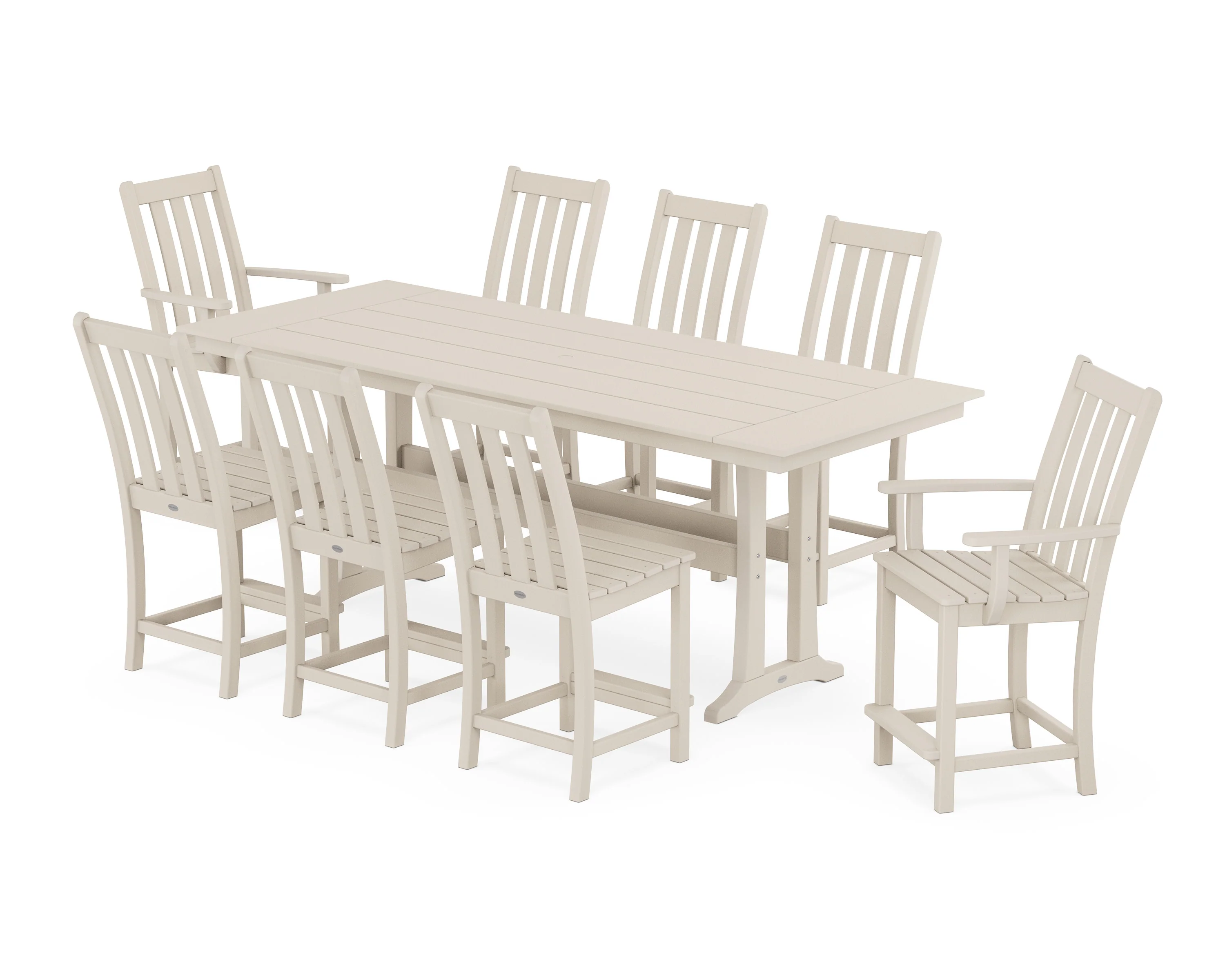 Vineyard 9-Piece Farmhouse Counter Set with Trestle Legs - Image 5