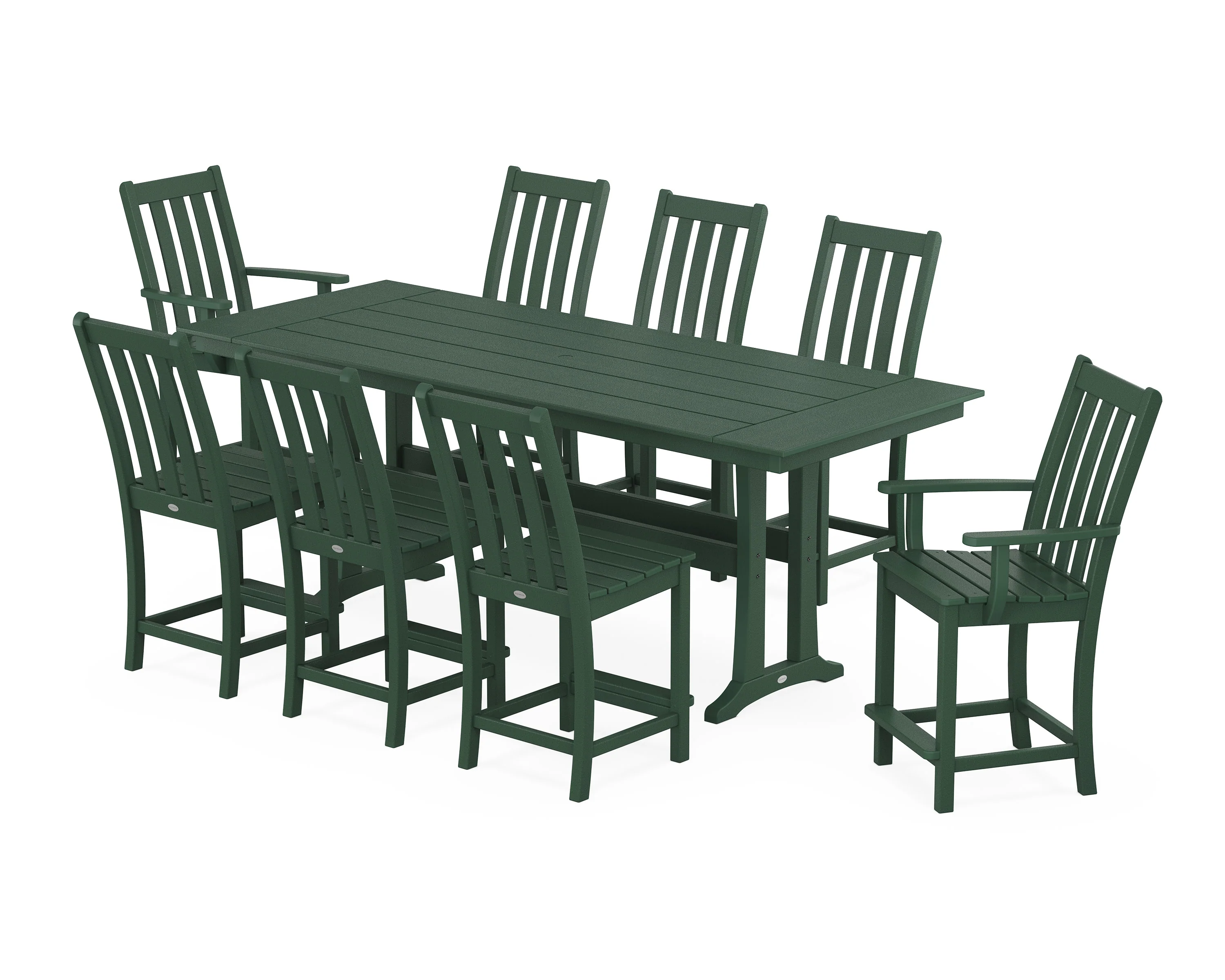 Vineyard 9-Piece Farmhouse Counter Set with Trestle Legs - Image 7