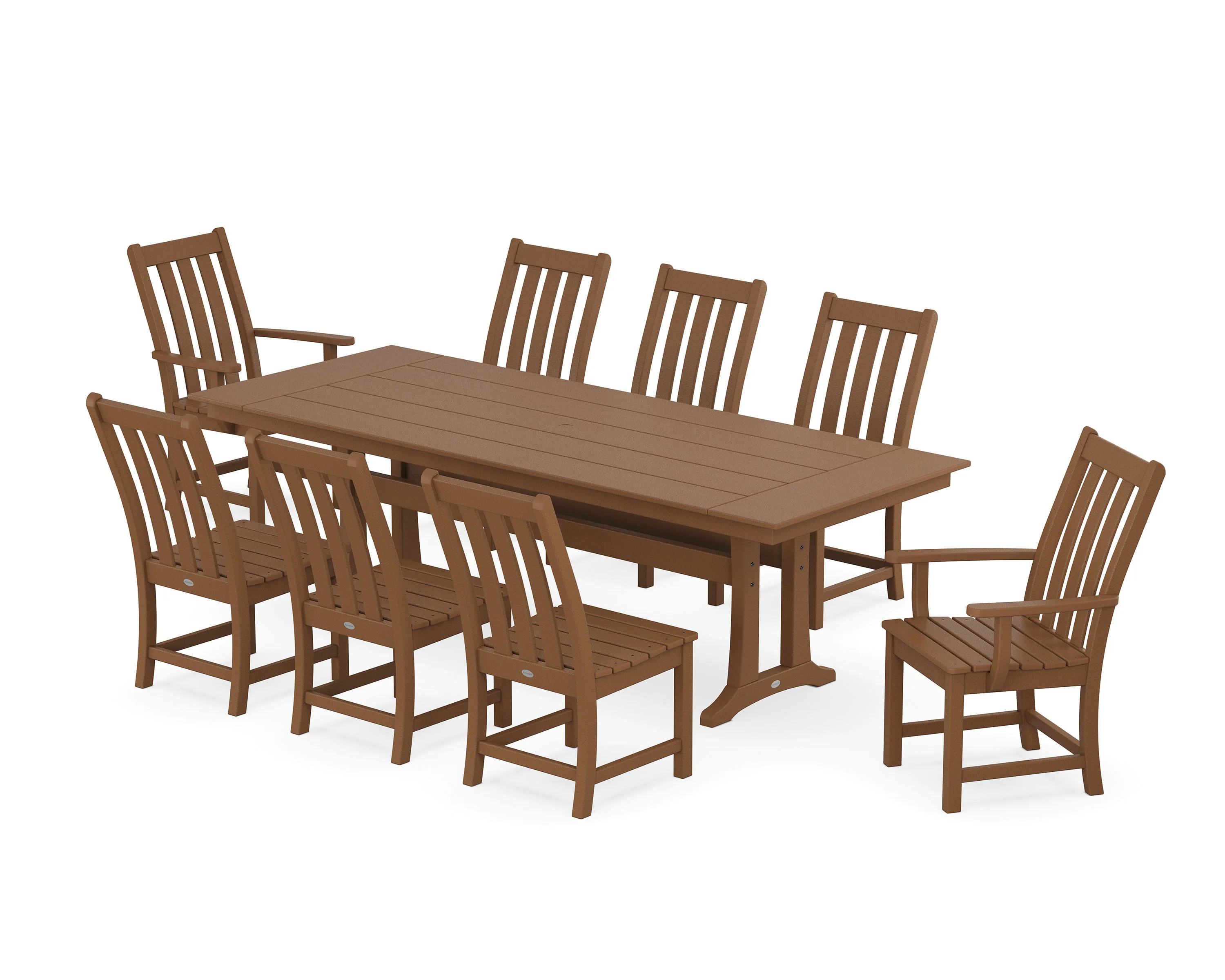 Vineyard 9-Piece Farmhouse Dining Set with Trestle Legs - Image 12