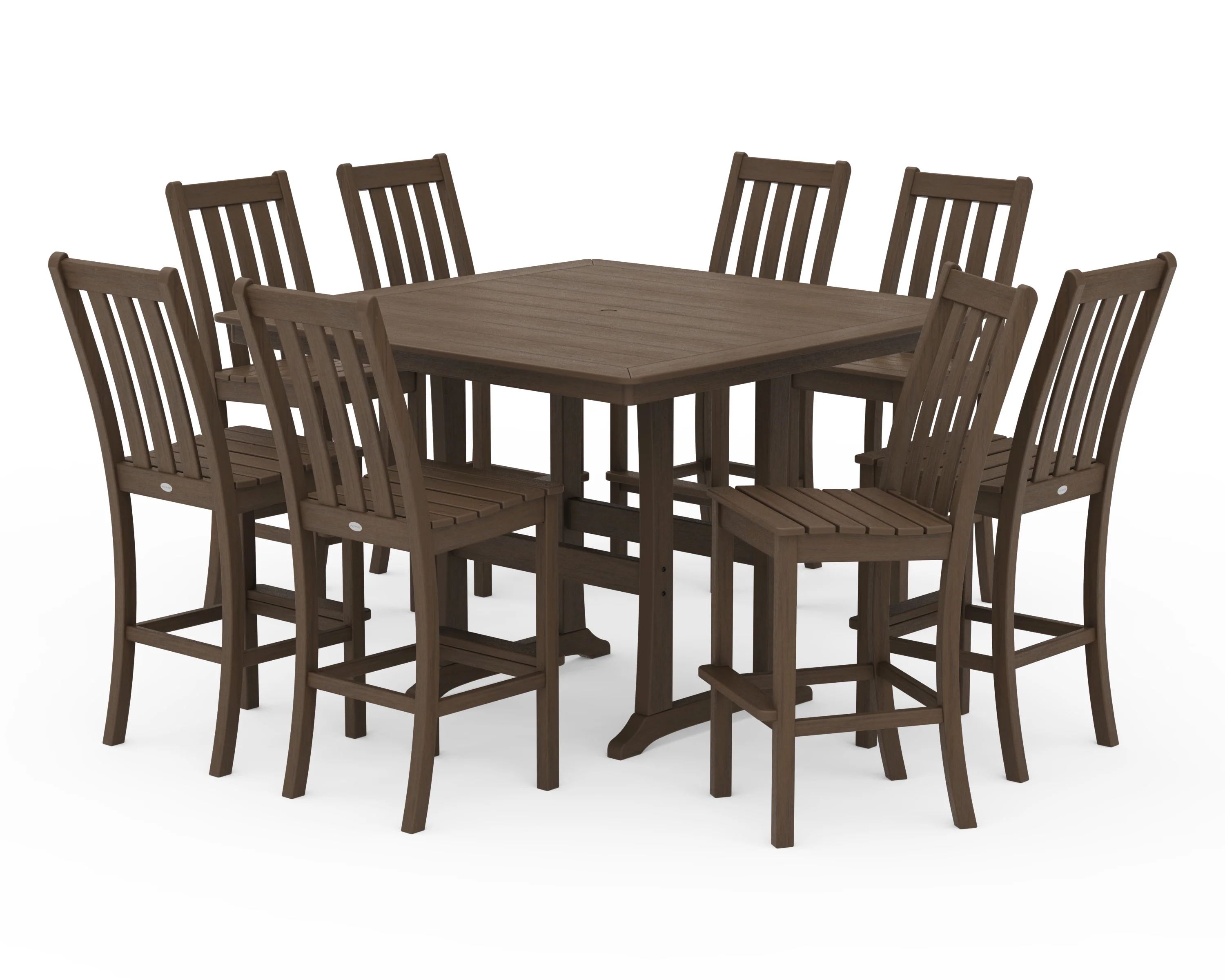 Vineyard 9-Piece Nautical Trestle Bar Set - Image 16