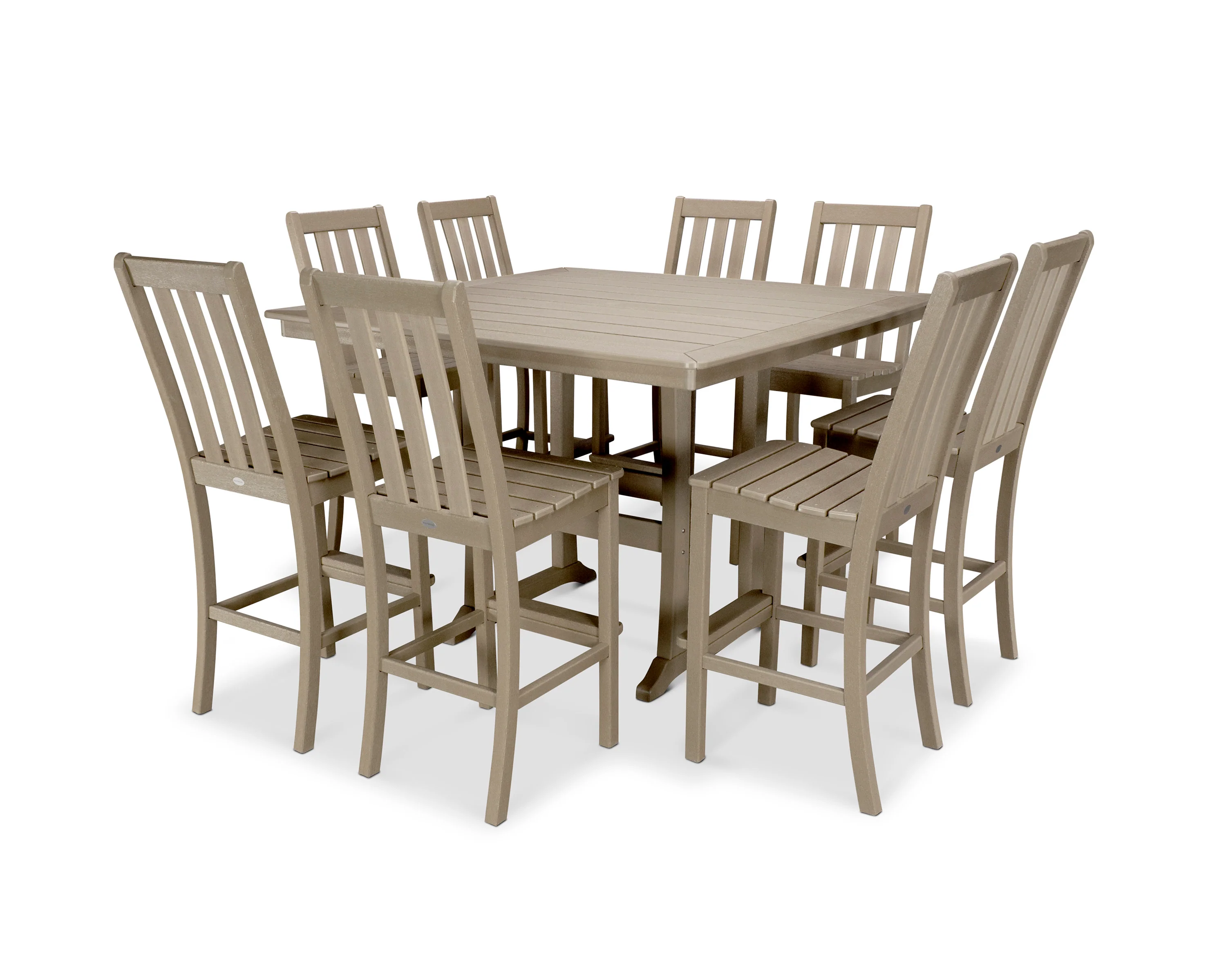 Vineyard 9-Piece Nautical Trestle Bar Set - Image 9
