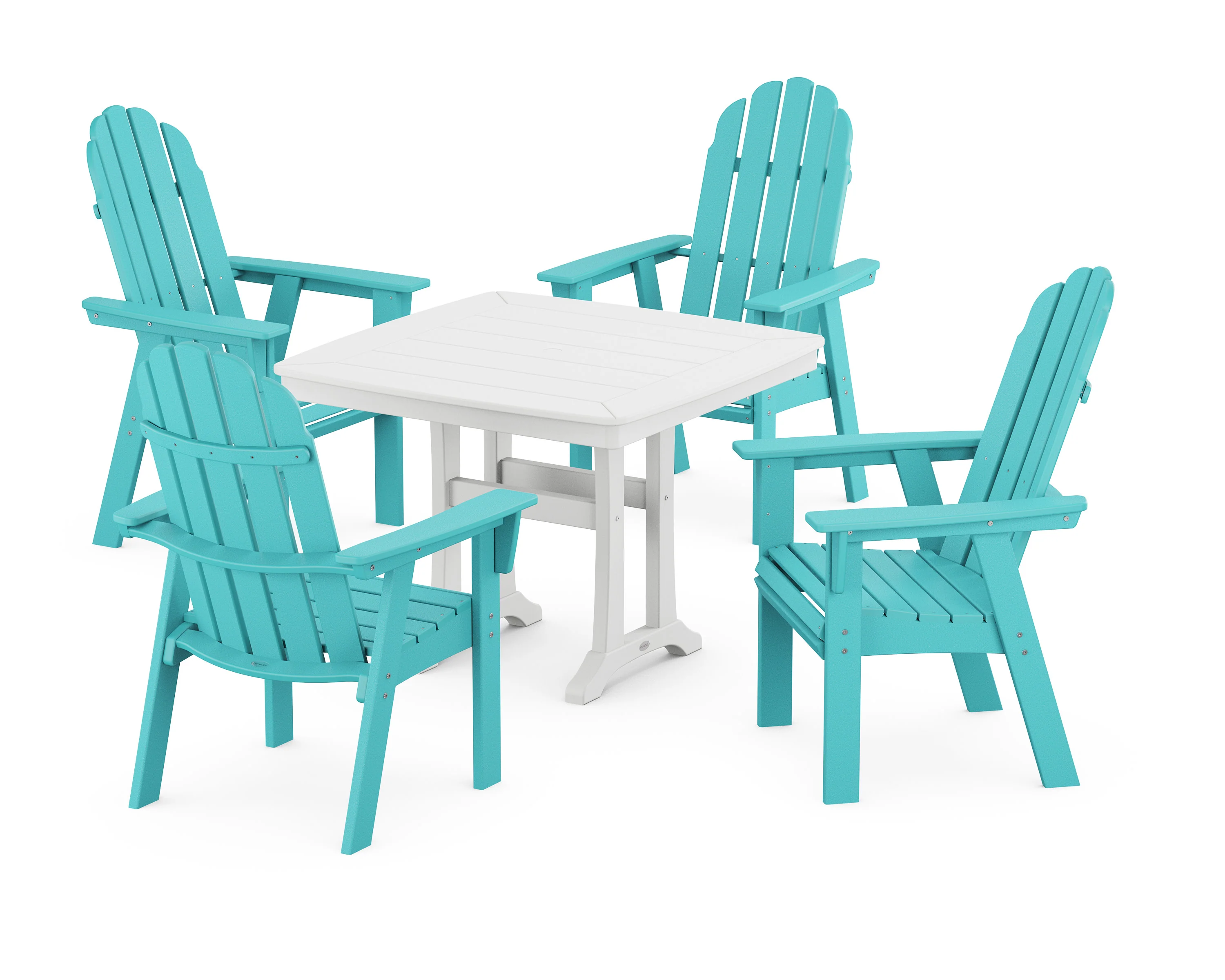 Vineyard Adirondack 5-Piece Dining Set with Trestle Legs - Image 14