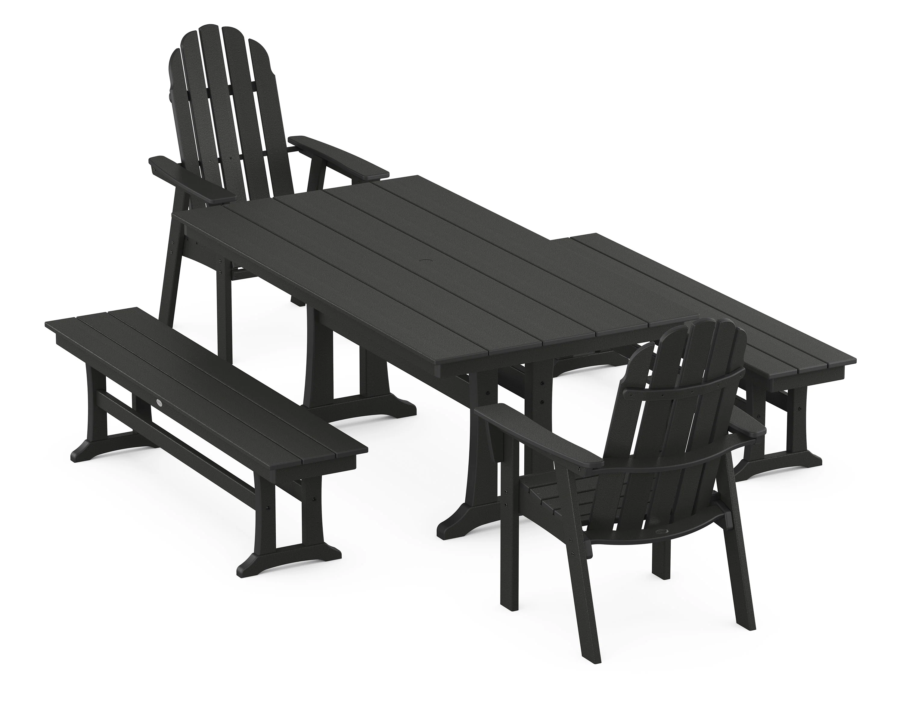 Vineyard Adirondack 5-Piece Farmhouse Dining Set With Trestle Legs - Image 10