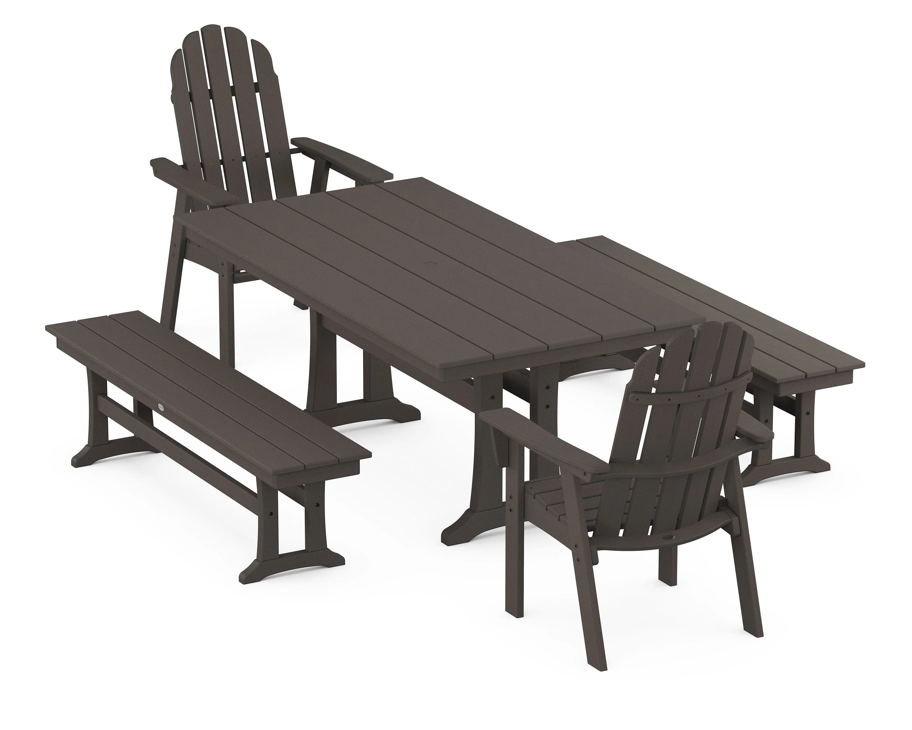 Vineyard Adirondack 5-Piece Farmhouse Dining Set With Trestle Legs - Image 12