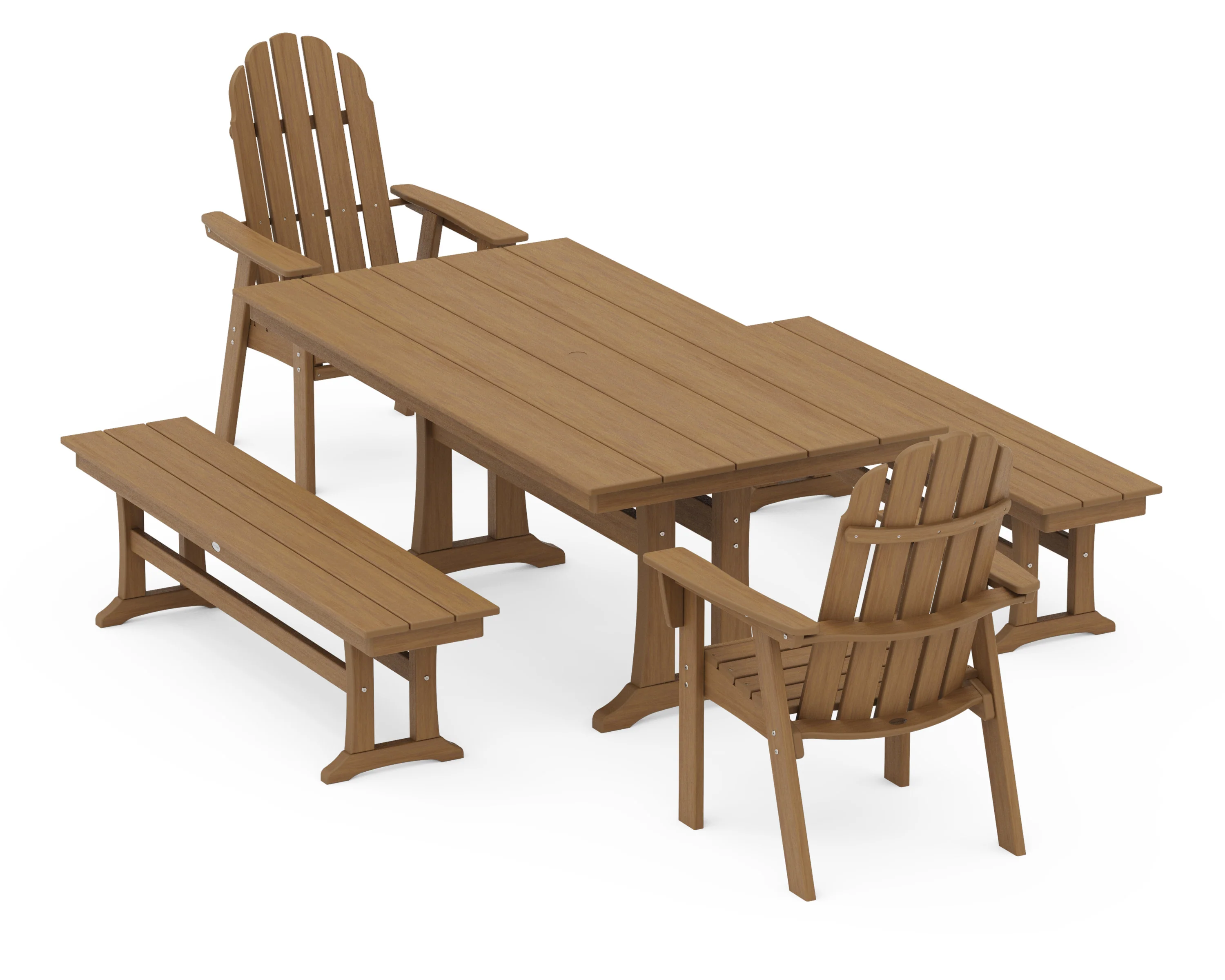 Vineyard Adirondack 5-Piece Farmhouse Dining Set With Trestle Legs - Image 13
