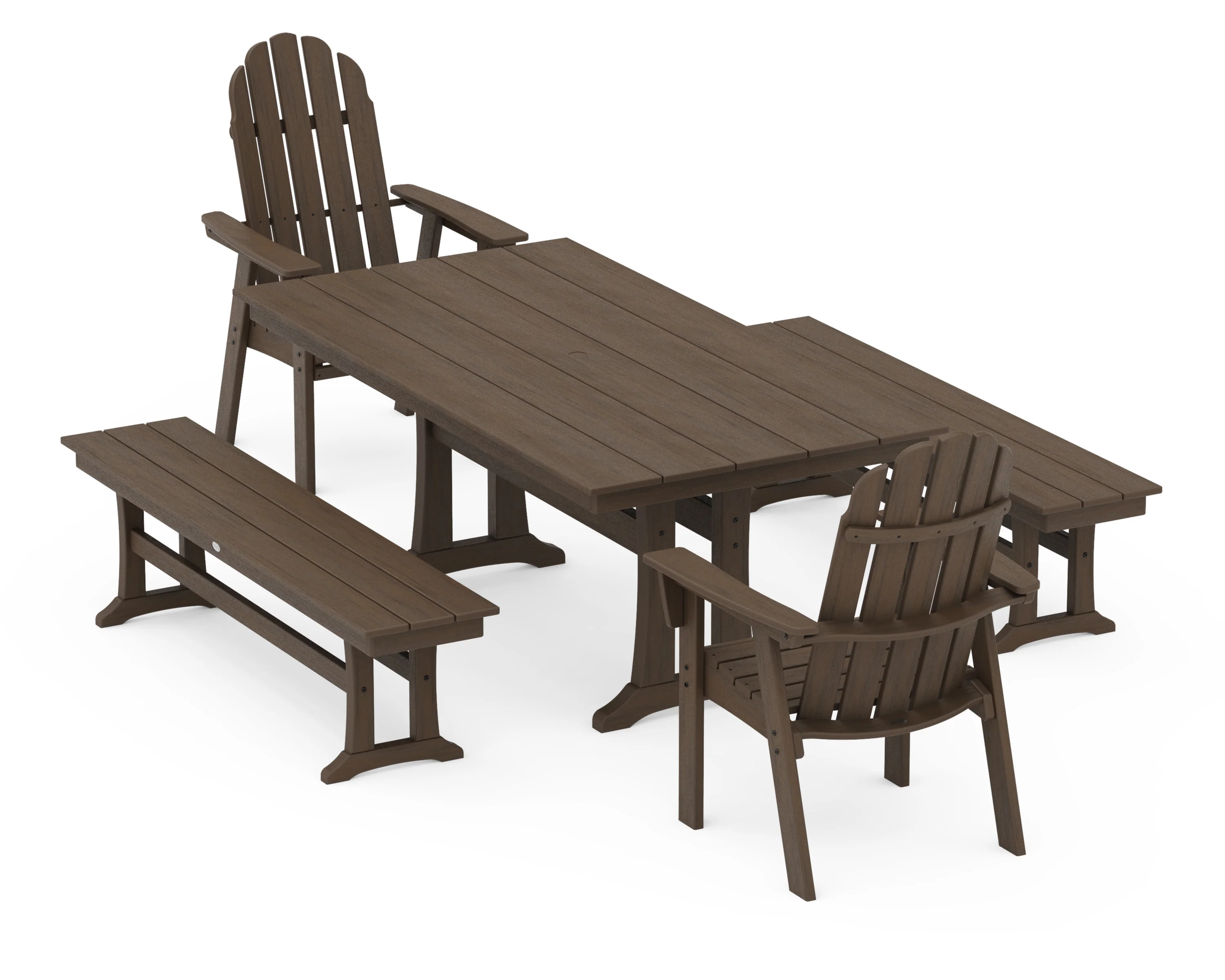 Vineyard Adirondack 5-Piece Farmhouse Dining Set With Trestle Legs - Image 15