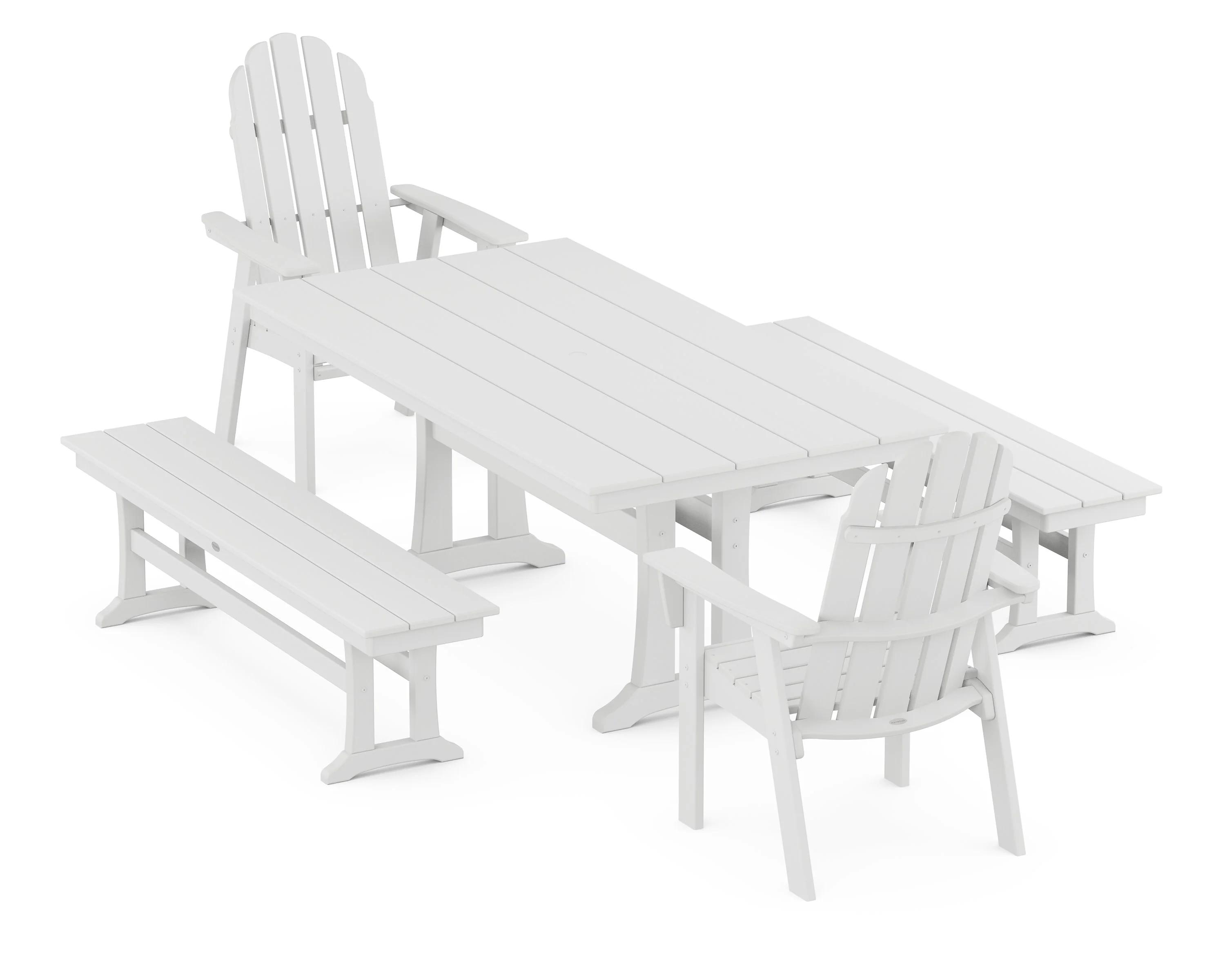 Vineyard Adirondack 5-Piece Farmhouse Dining Set With Trestle Legs - Image 5