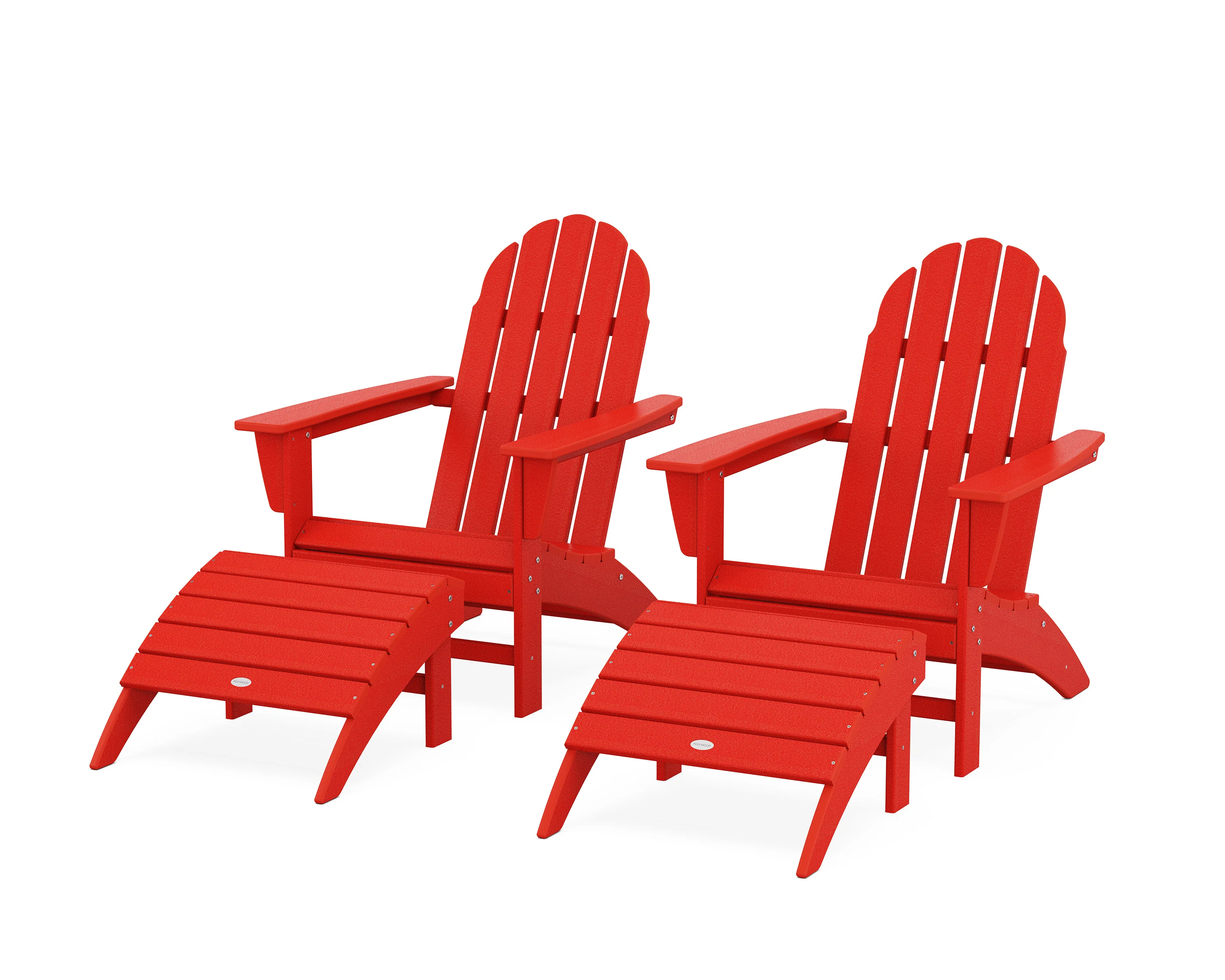 Vineyard Adirondack Chair 4-Piece Set with Ottomans - Image 8