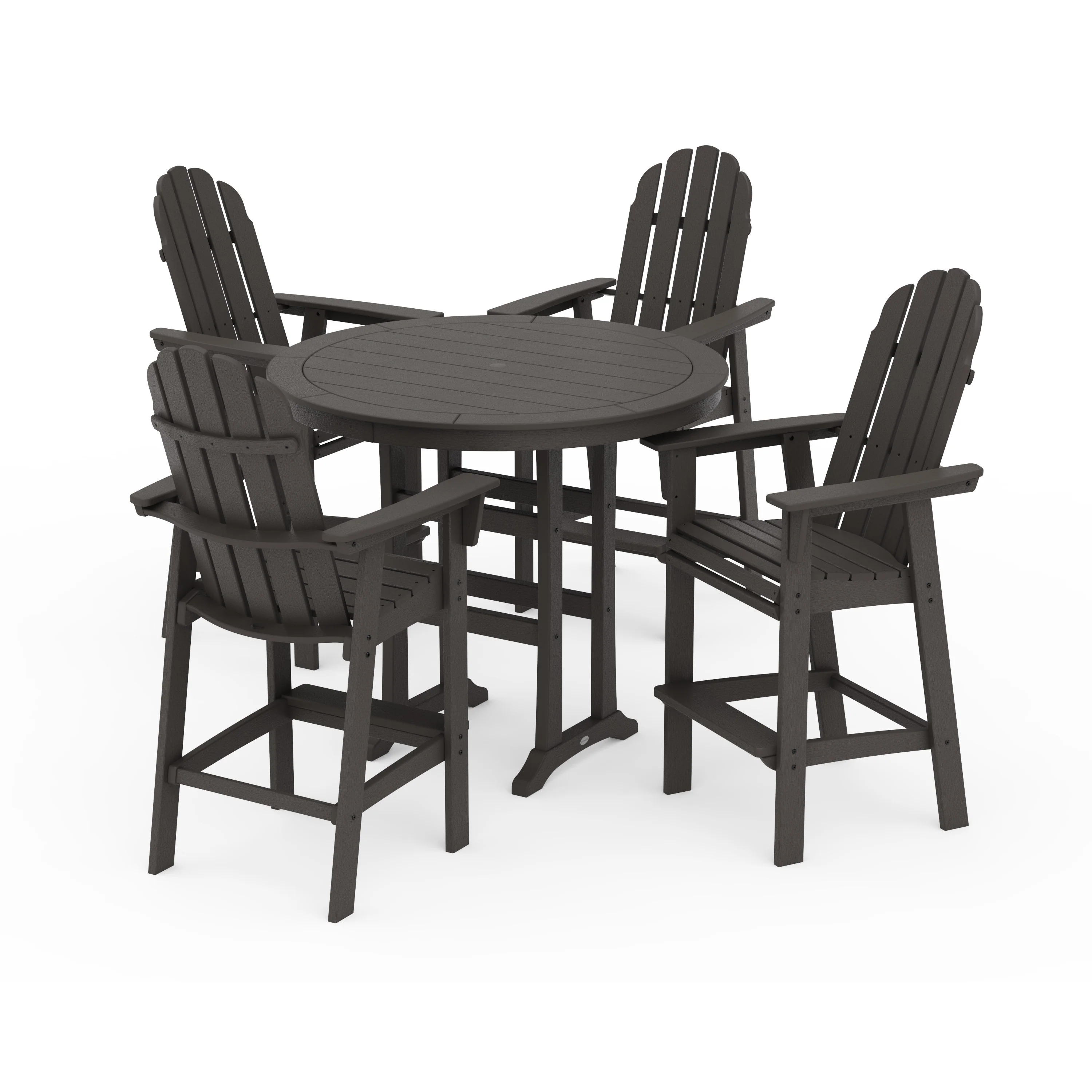 Vineyard Curveback Adirondack 5-Piece Nautical Trestle Bar Set - Image 19