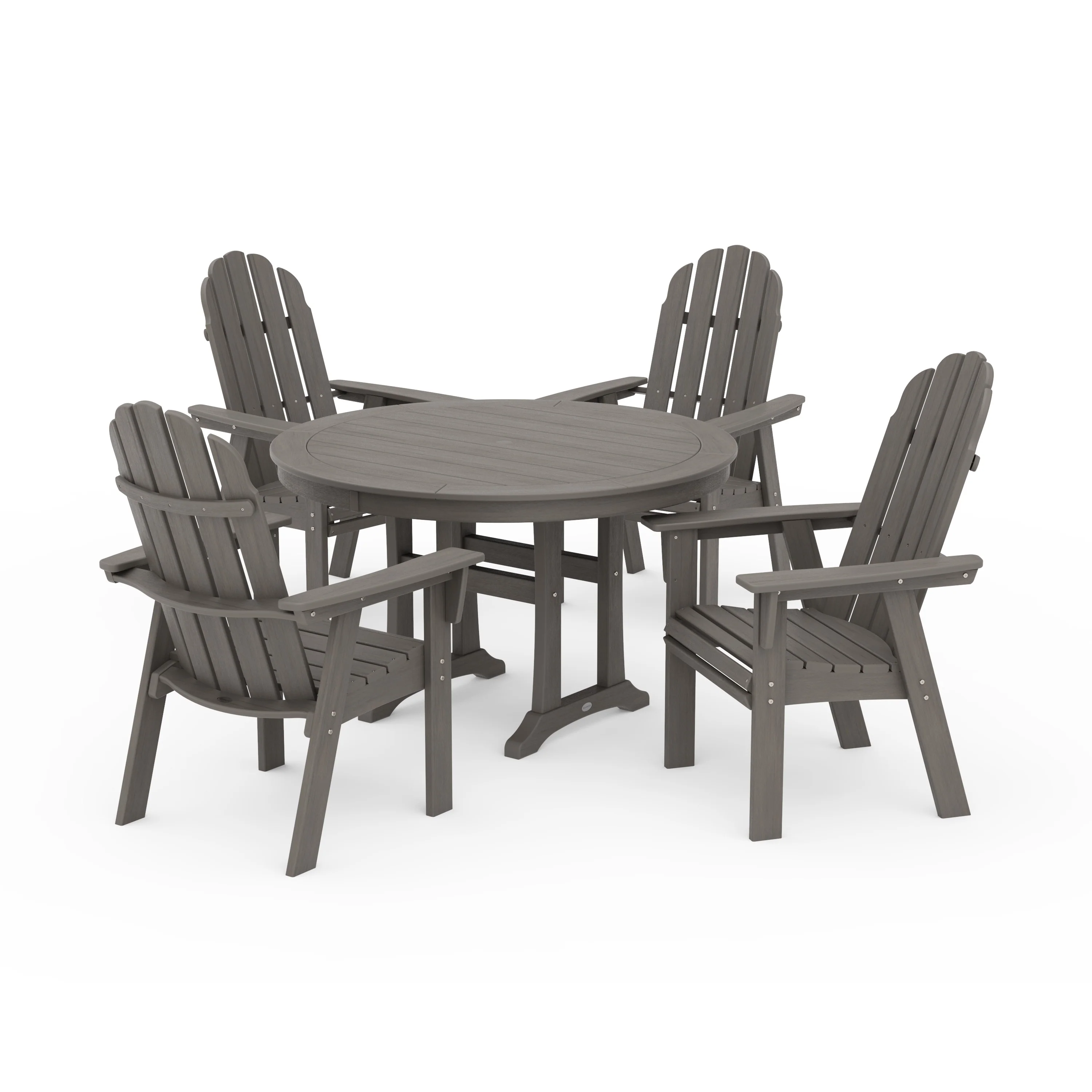 Vineyard Curveback Adirondack 5-Piece Nautical Trestle Dining Set - Image 14