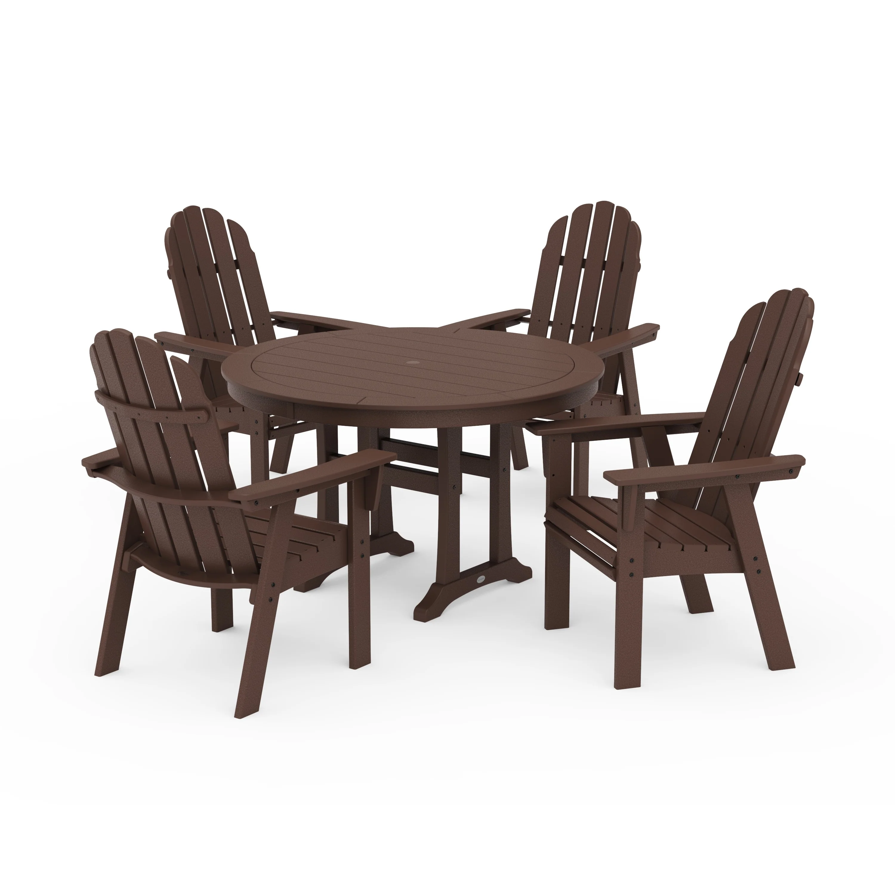 Vineyard Curveback Adirondack 5-Piece Nautical Trestle Dining Set - Image 17
