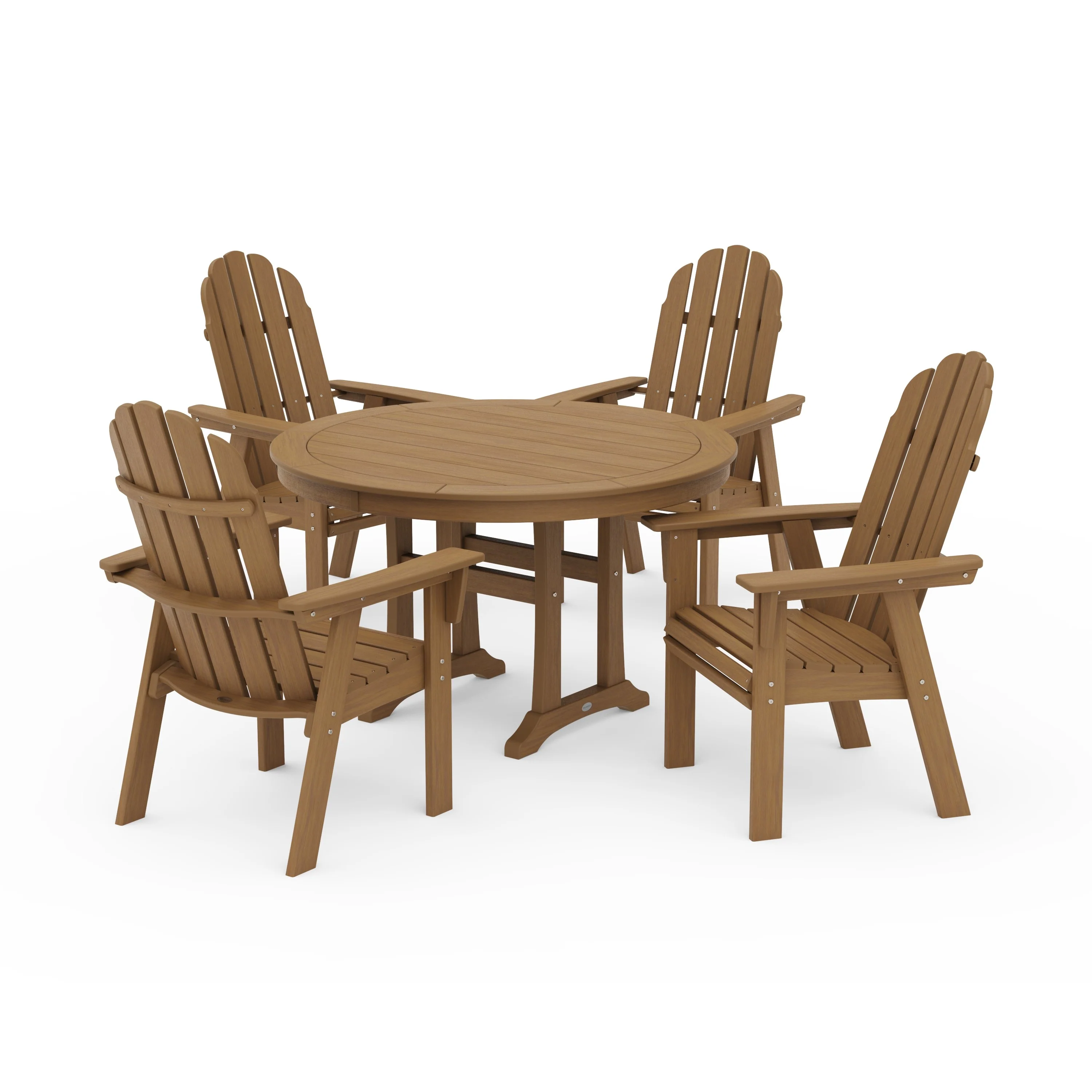 Vineyard Curveback Adirondack 5-Piece Nautical Trestle Dining Set - Image 18