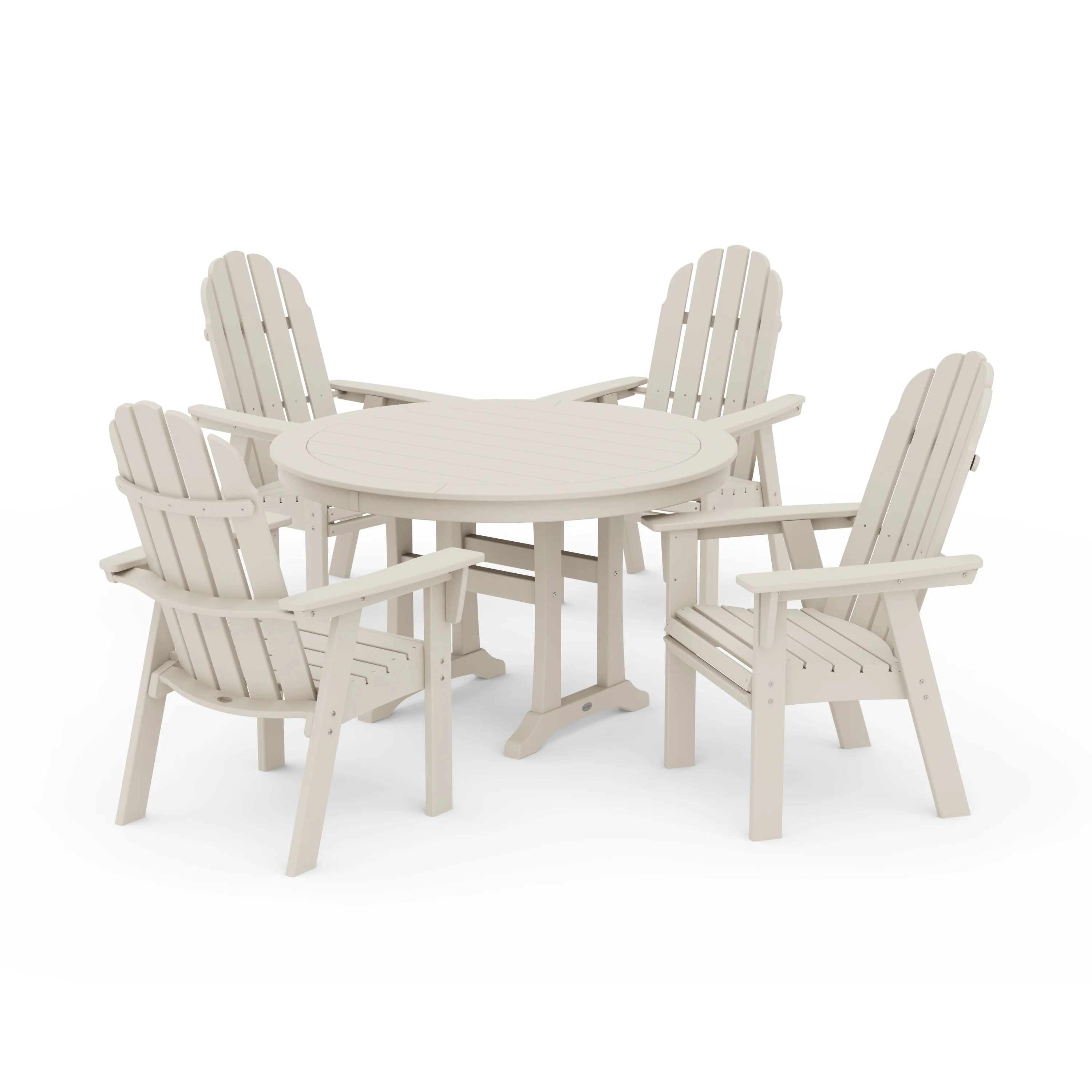 Vineyard Curveback Adirondack 5-Piece Nautical Trestle Dining Set - Image 19