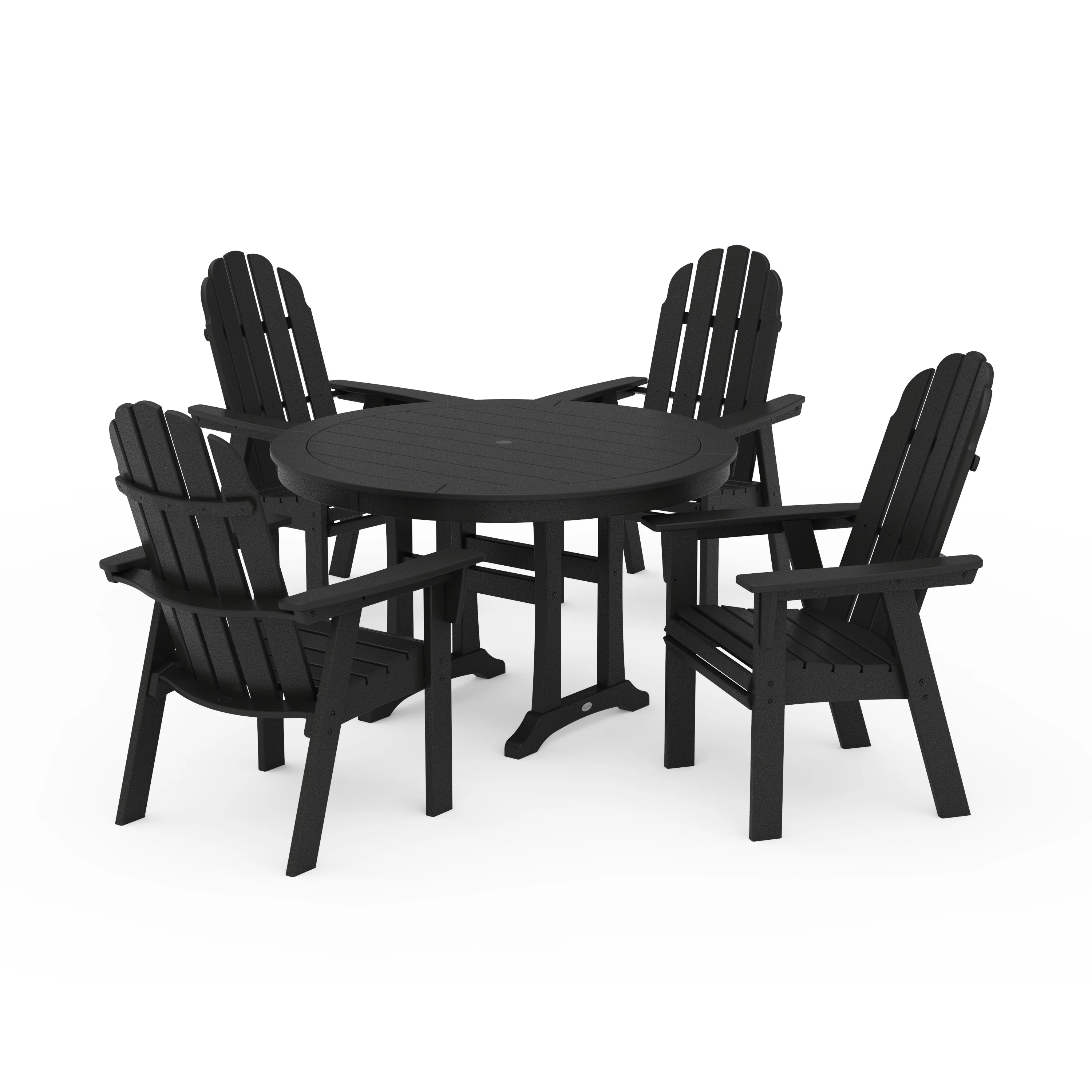 Vineyard Curveback Adirondack 5-Piece Nautical Trestle Dining Set - Image 20