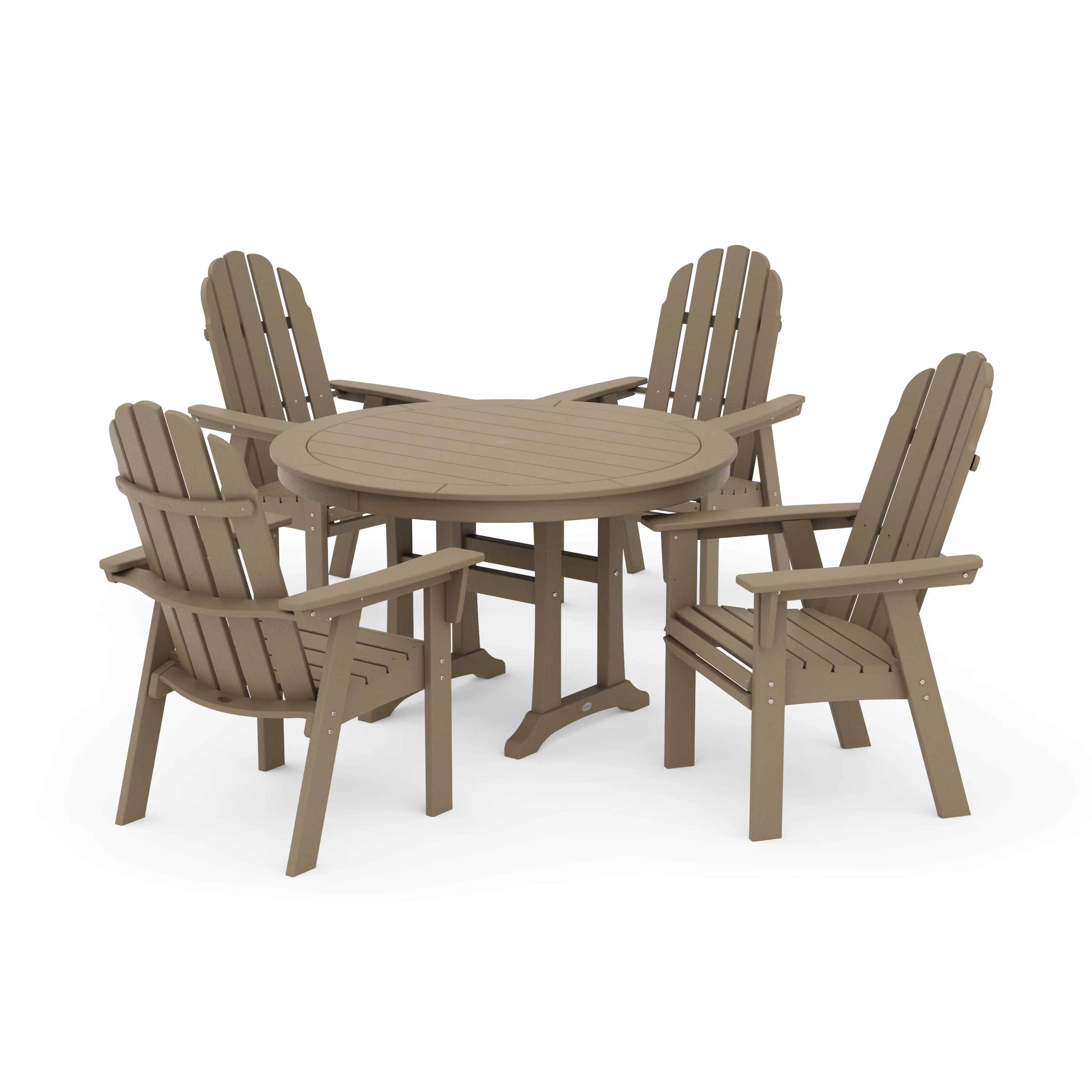 Vineyard Curveback Adirondack 5-Piece Nautical Trestle Dining Set - Image 21