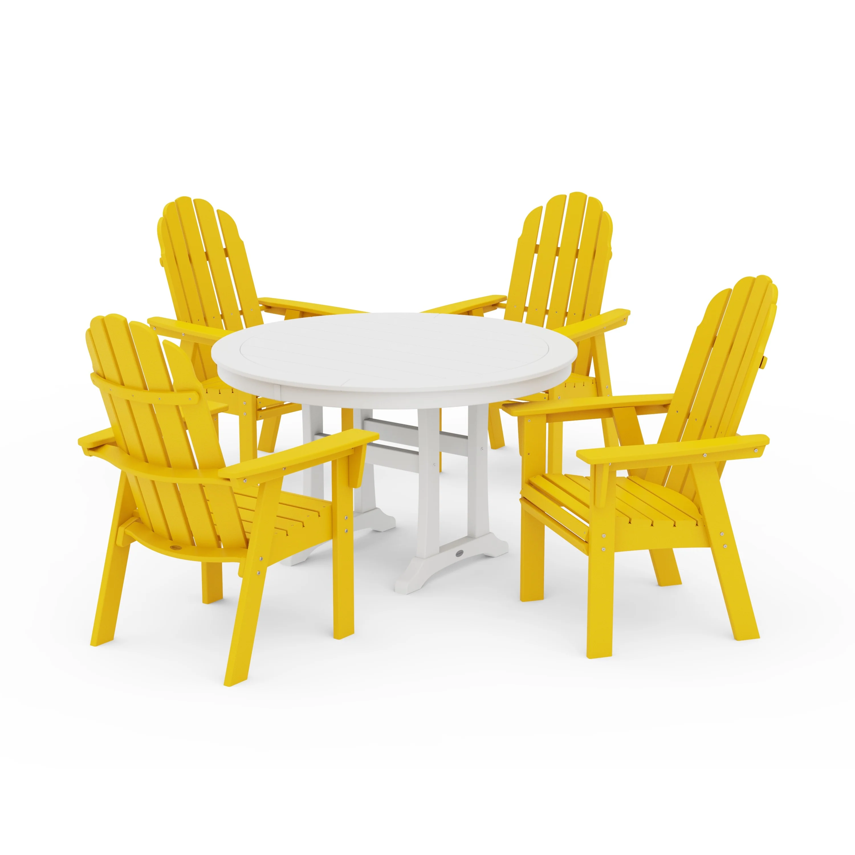 Vineyard Curveback Adirondack 5-Piece Nautical Trestle Dining Set - Image 22