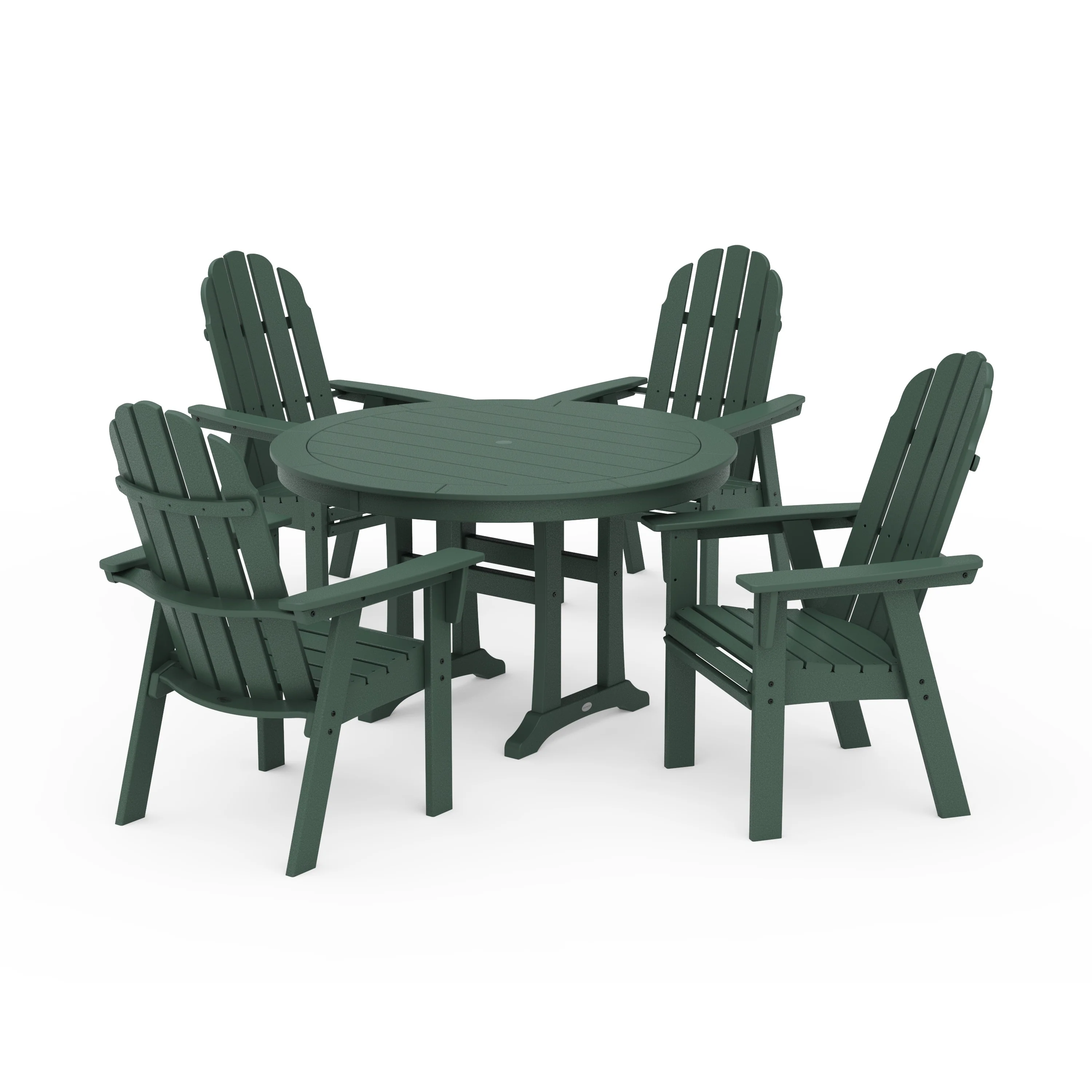 Vineyard Curveback Adirondack 5-Piece Nautical Trestle Dining Set - Image 23