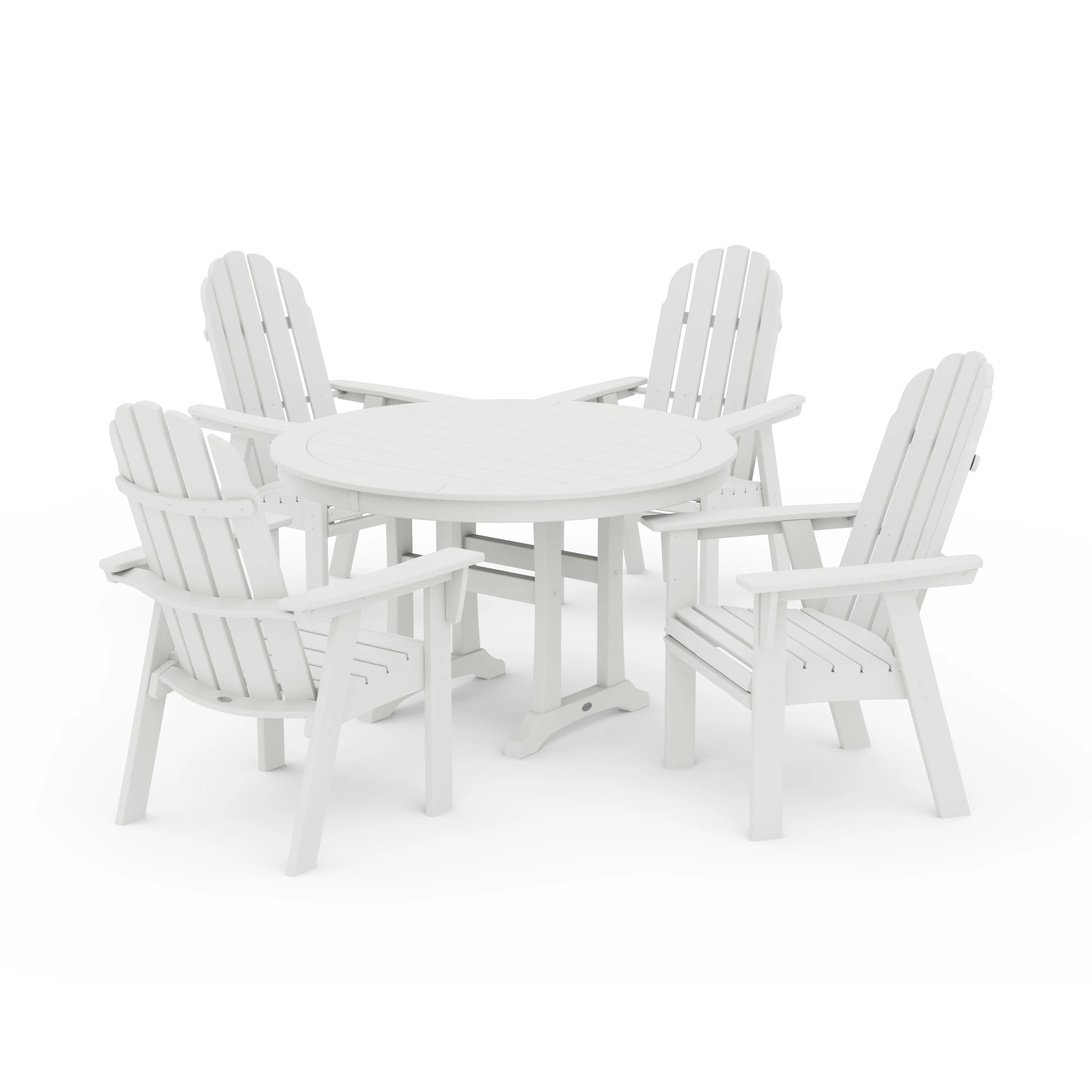 Vineyard Curveback Adirondack 5-Piece Nautical Trestle Dining Set - Image 24