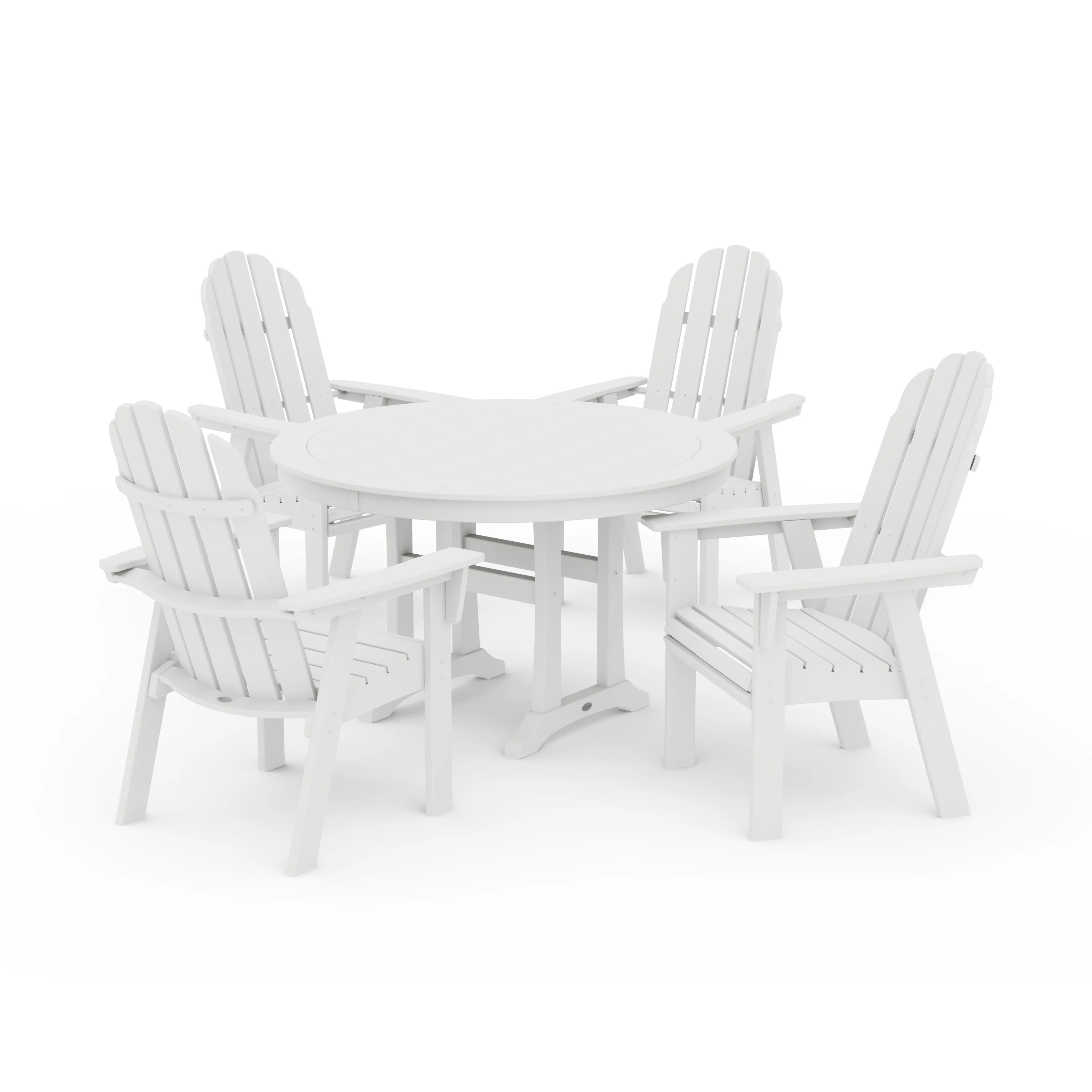 Vineyard Curveback Adirondack 5-Piece Nautical Trestle Dining Set - Image 25