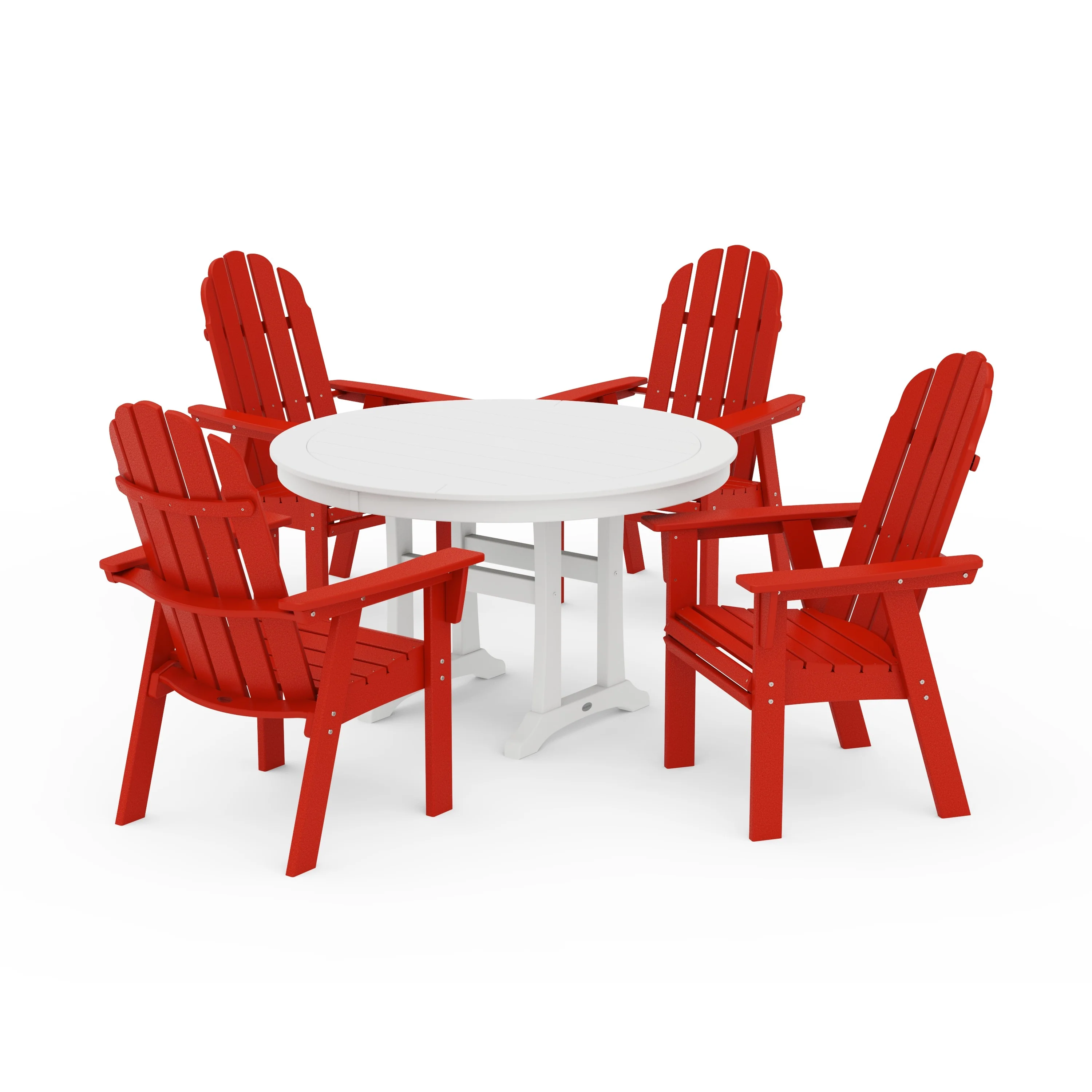 Vineyard Curveback Adirondack 5-Piece Nautical Trestle Dining Set - Image 26