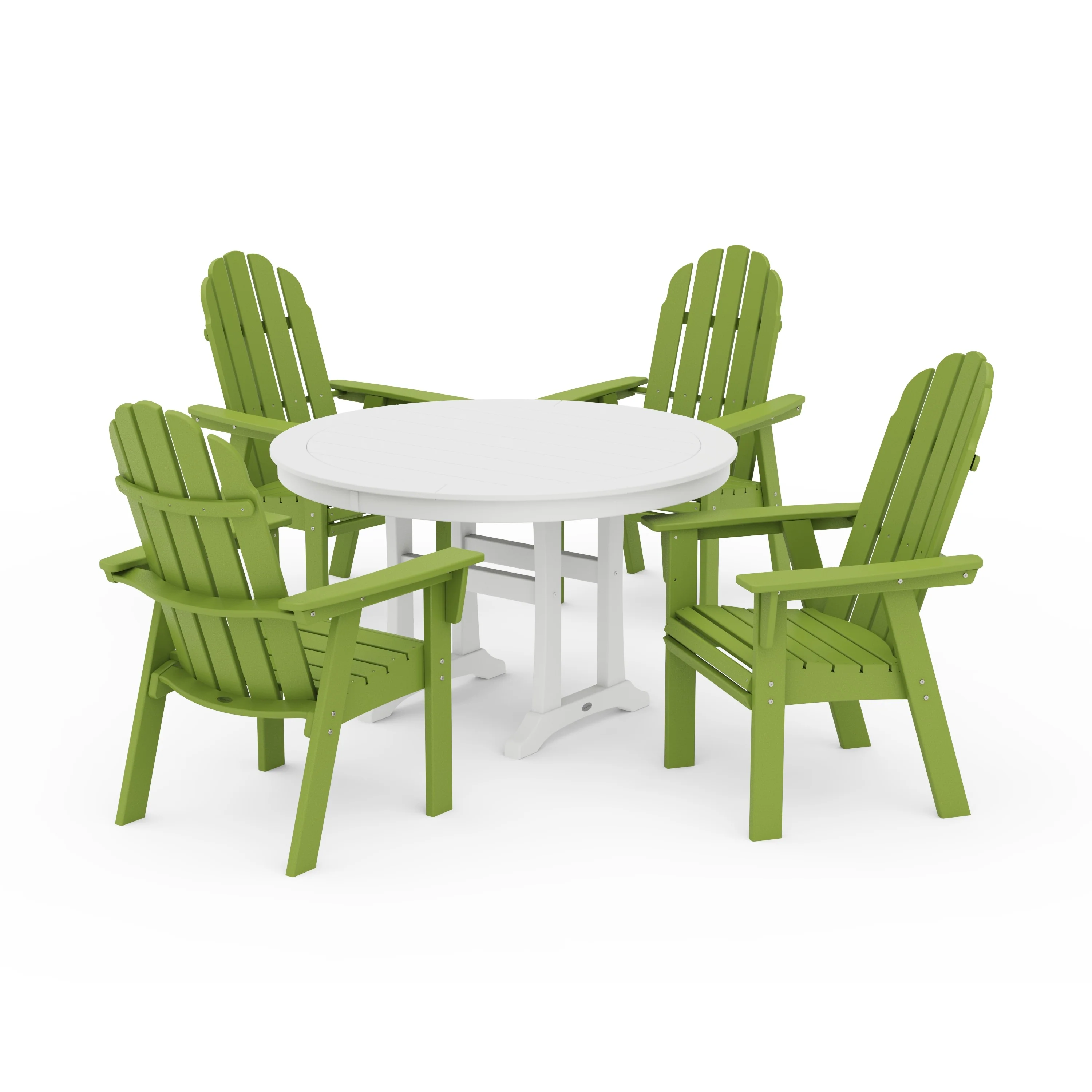 Vineyard Curveback Adirondack 5-Piece Nautical Trestle Dining Set - Image 27