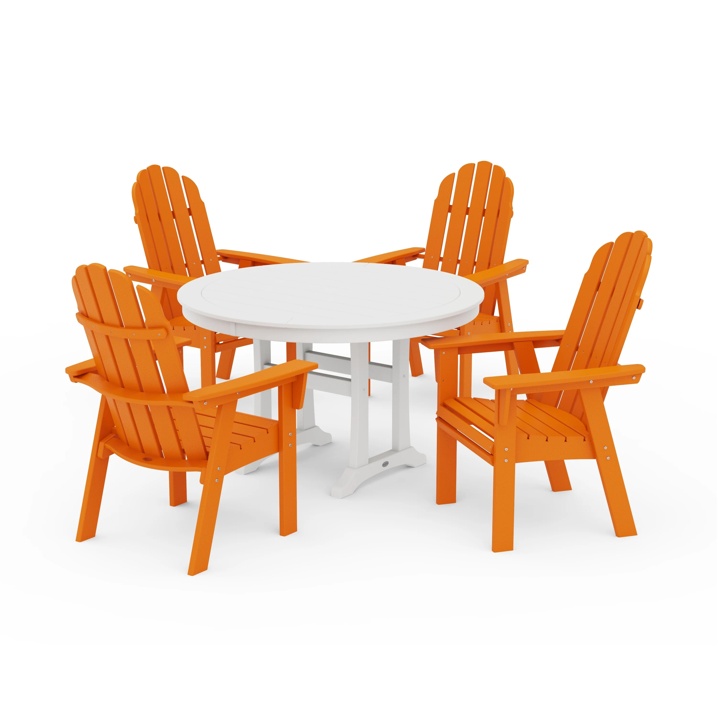 Vineyard Curveback Adirondack 5-Piece Nautical Trestle Dining Set - Image 28