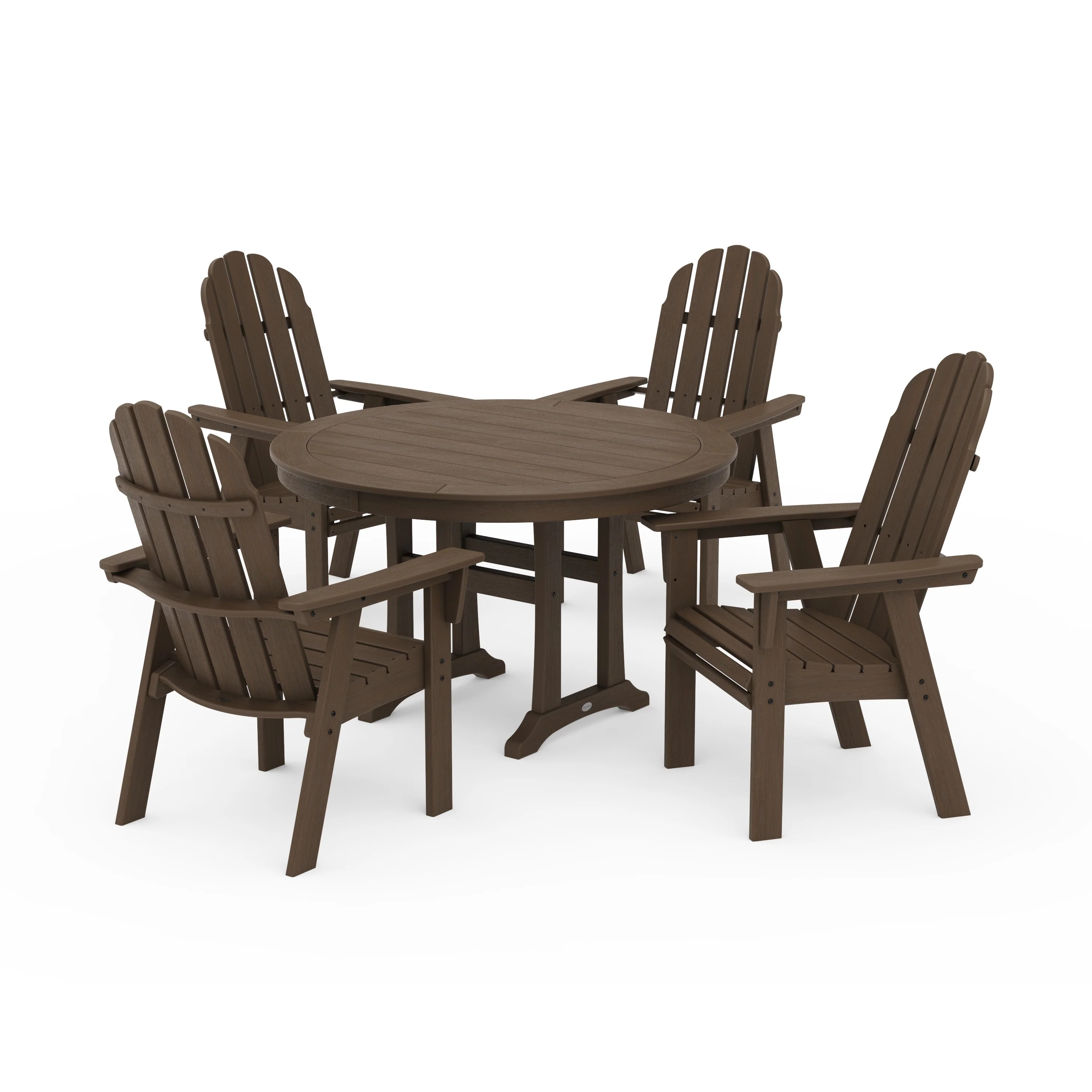 Vineyard Curveback Adirondack 5-Piece Nautical Trestle Dining Set - Image 30