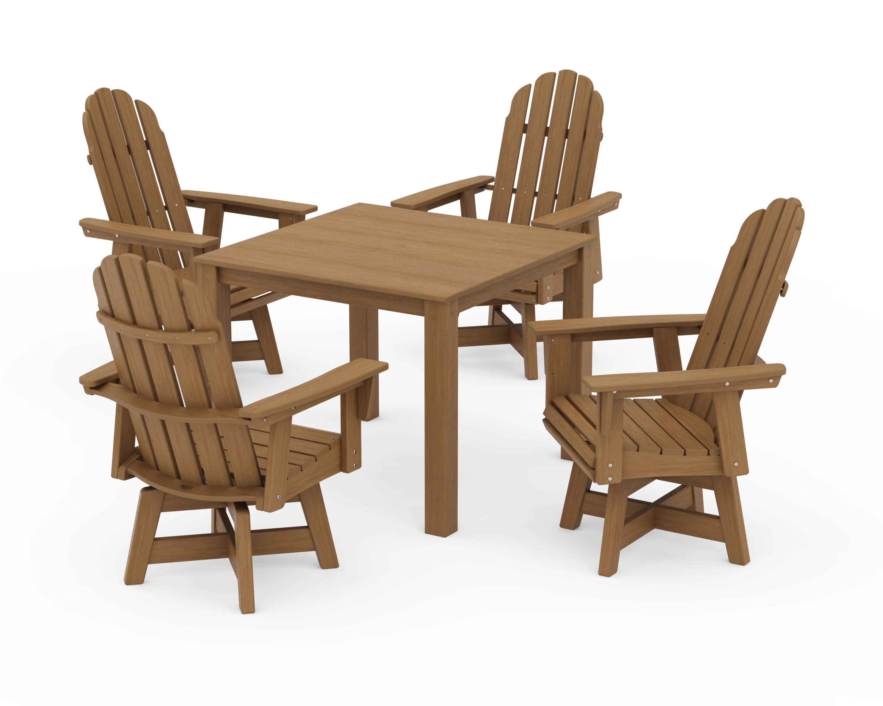 Vineyard Curveback Adirondack 5-Piece Parsons Swivel Dining Set - Image 10