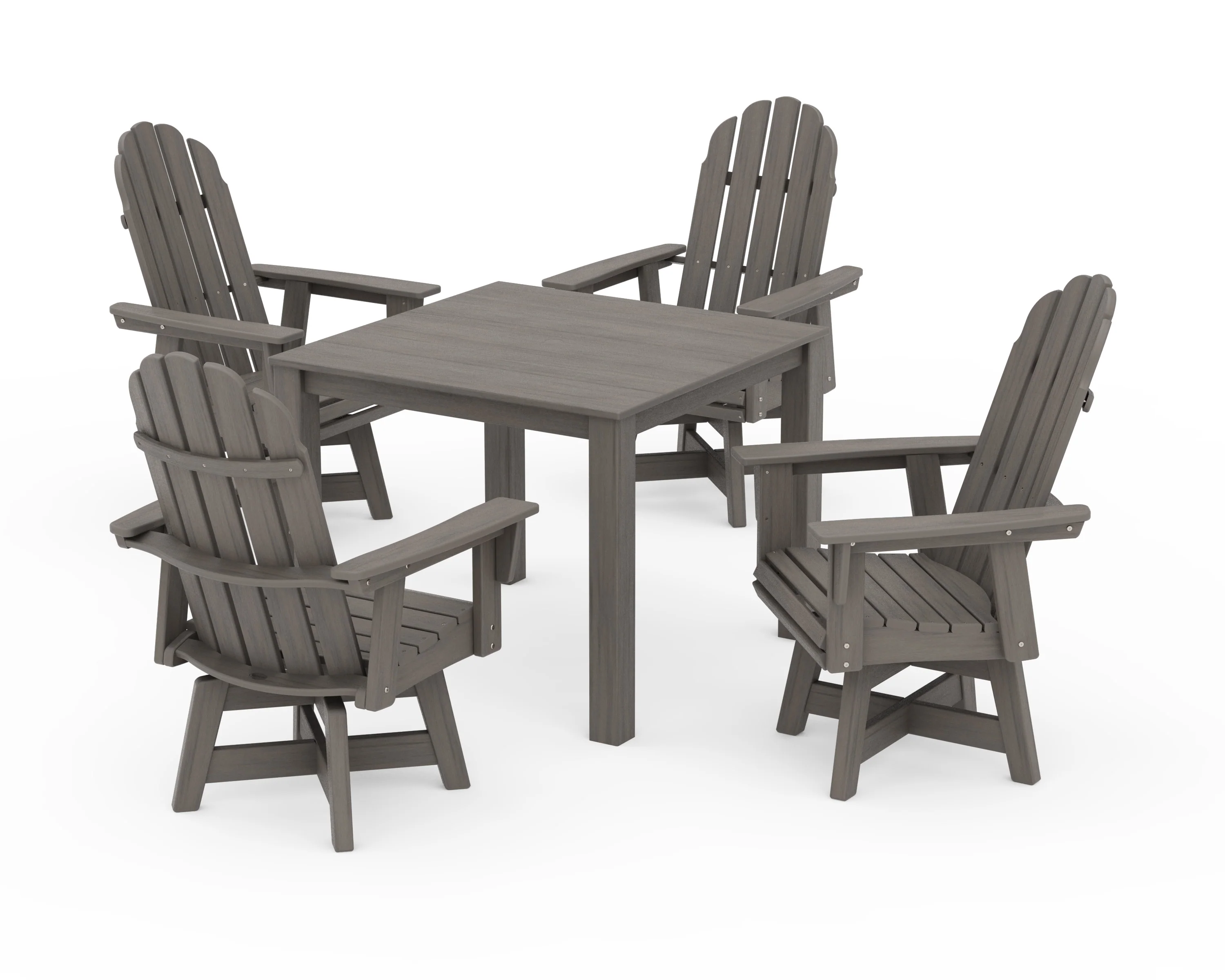 Vineyard Curveback Adirondack 5-Piece Parsons Swivel Dining Set - Image 11
