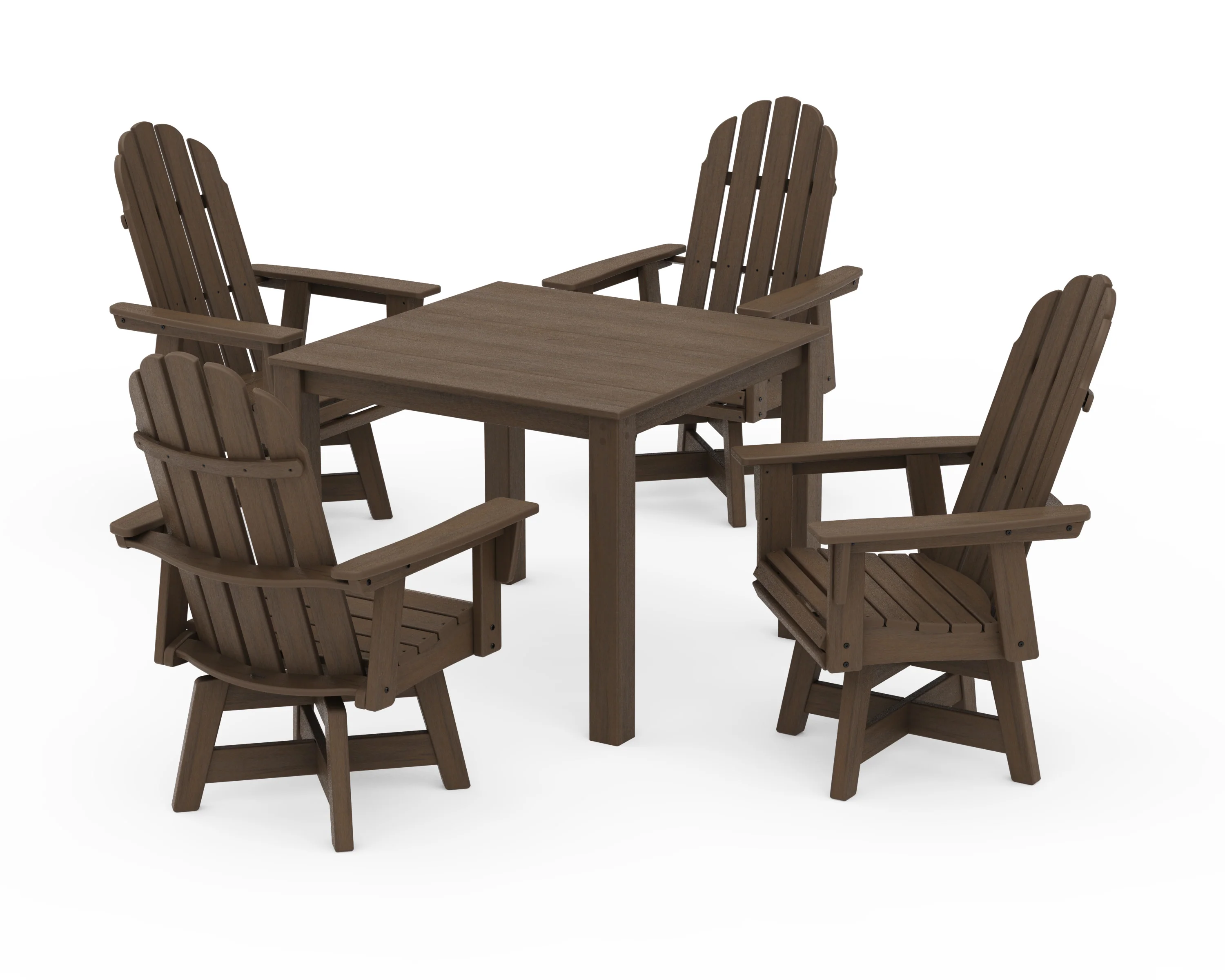 Vineyard Curveback Adirondack 5-Piece Parsons Swivel Dining Set - Image 12