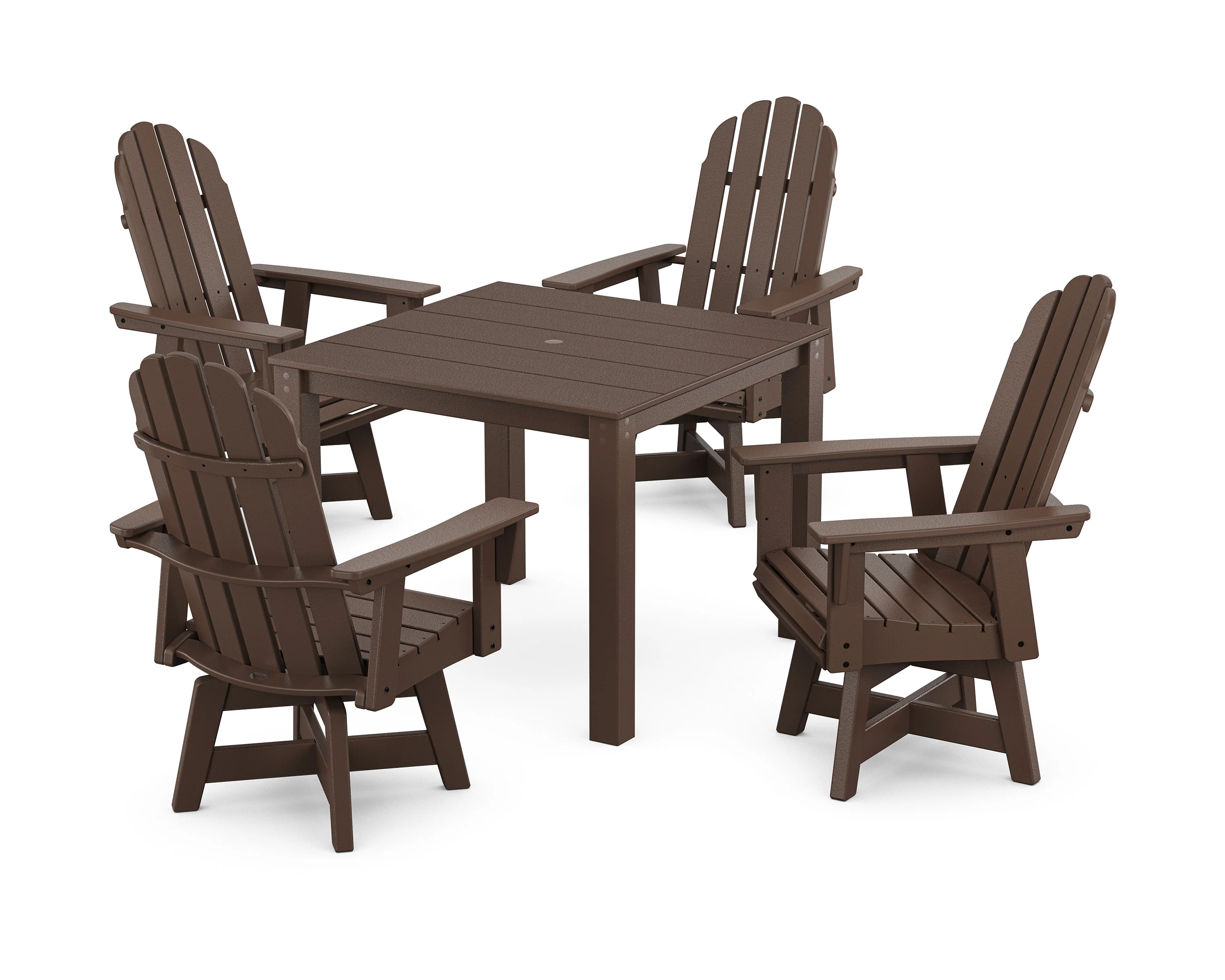 Vineyard Curveback Adirondack 5-Piece Parsons Swivel Dining Set - Image 6
