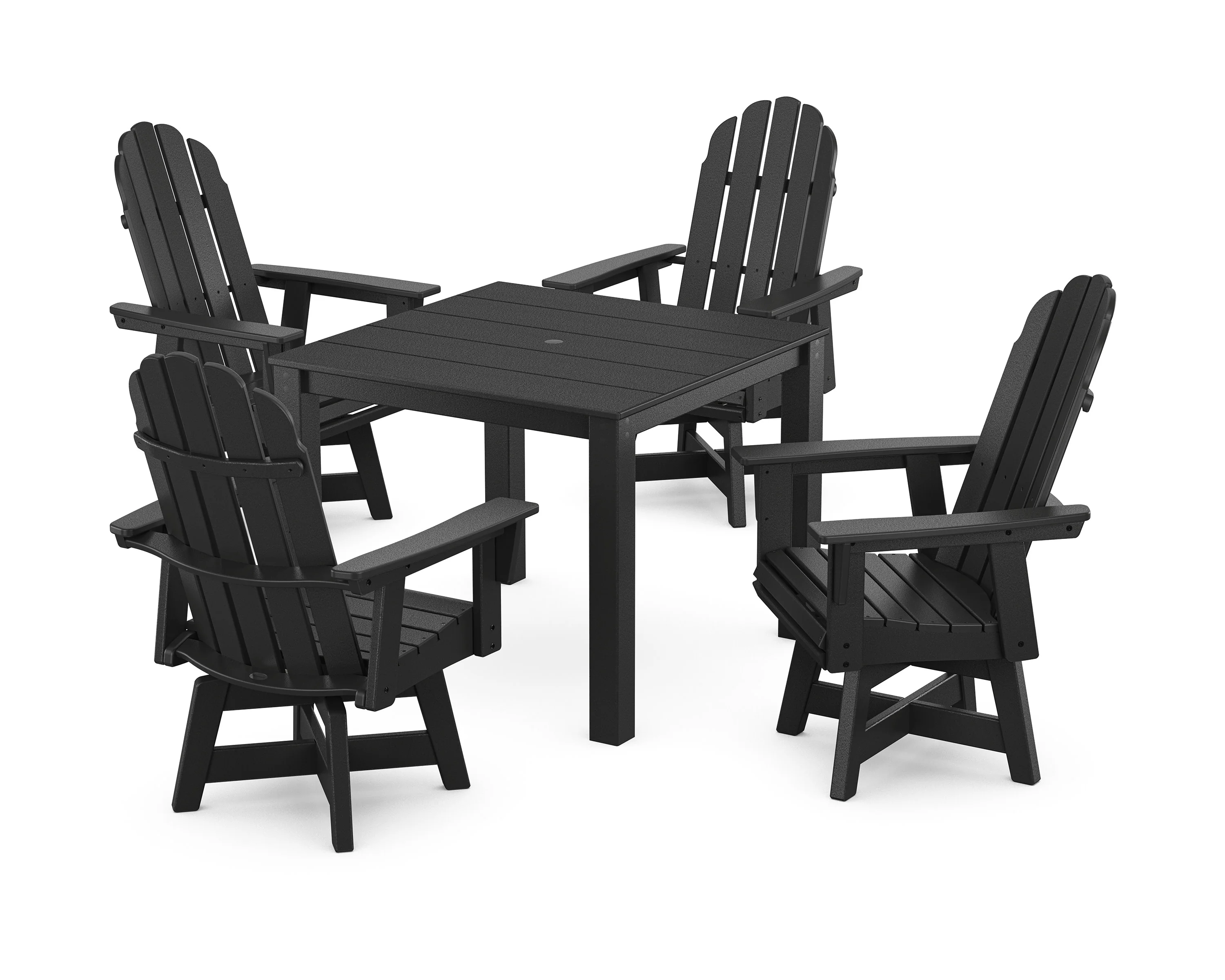 Vineyard Curveback Adirondack 5-Piece Parsons Swivel Dining Set - Image 7