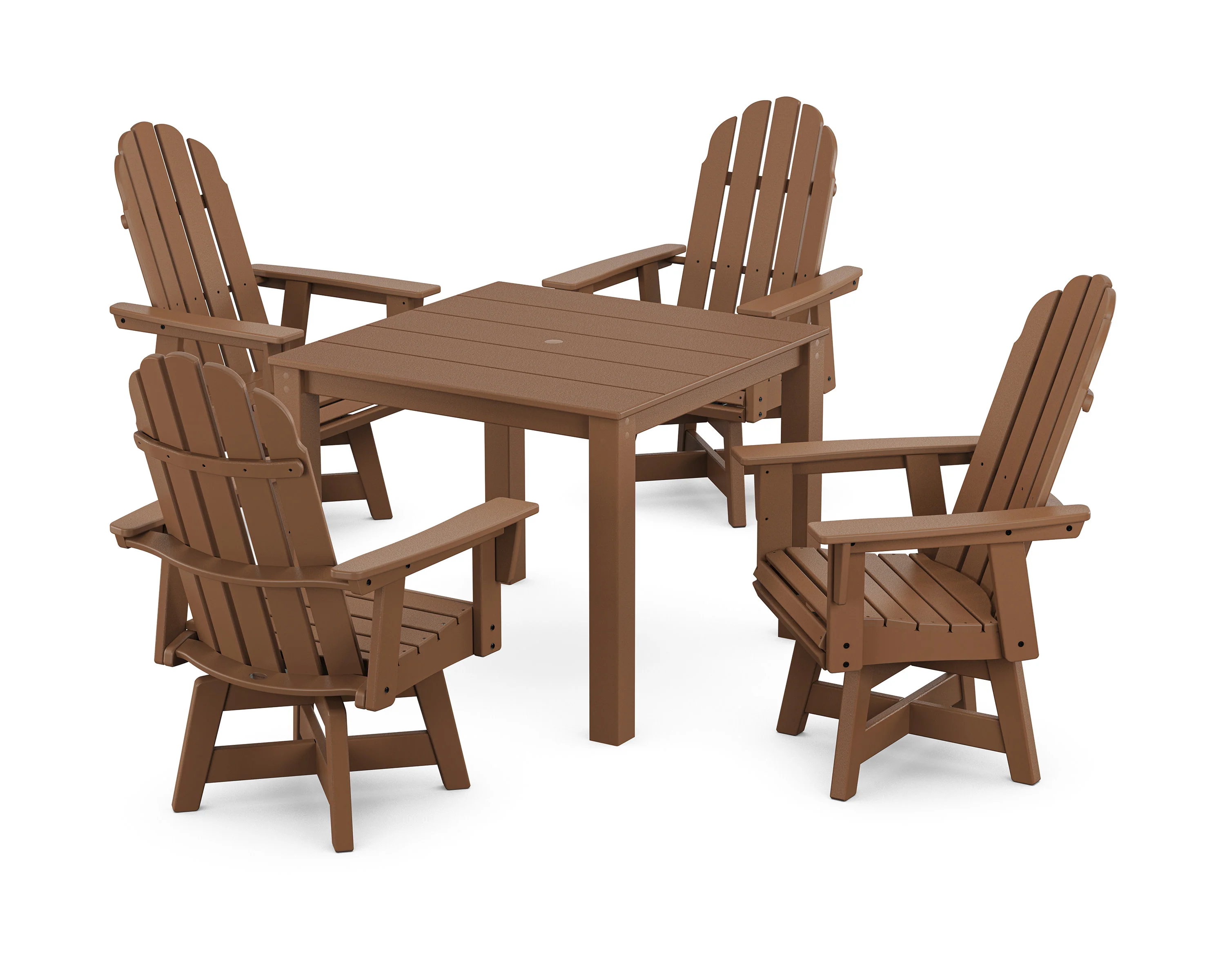 Vineyard Curveback Adirondack 5-Piece Parsons Swivel Dining Set - Image 9