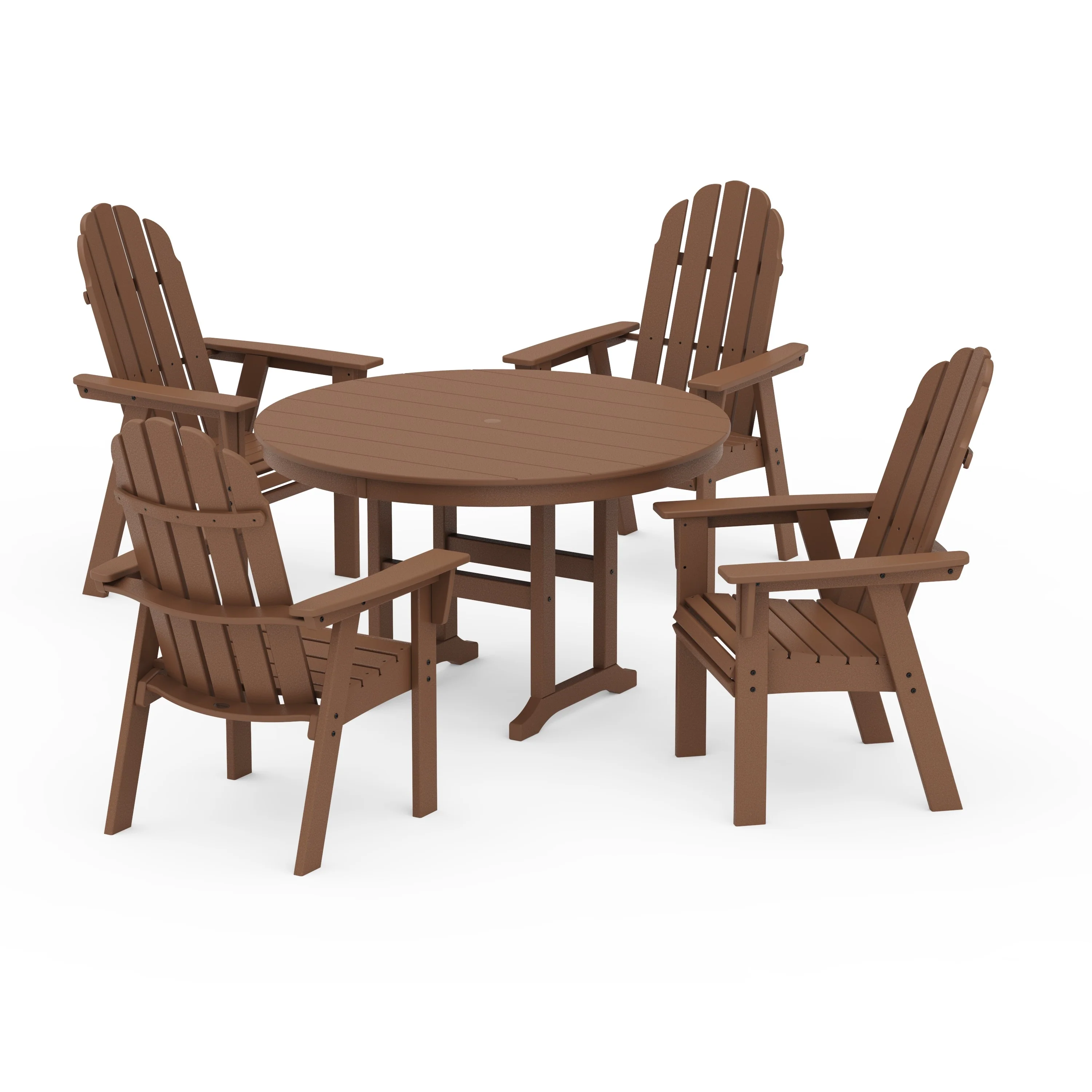 Vineyard Curveback Adirondack 5-Piece Round Farmhouse Dining Set - Image 12