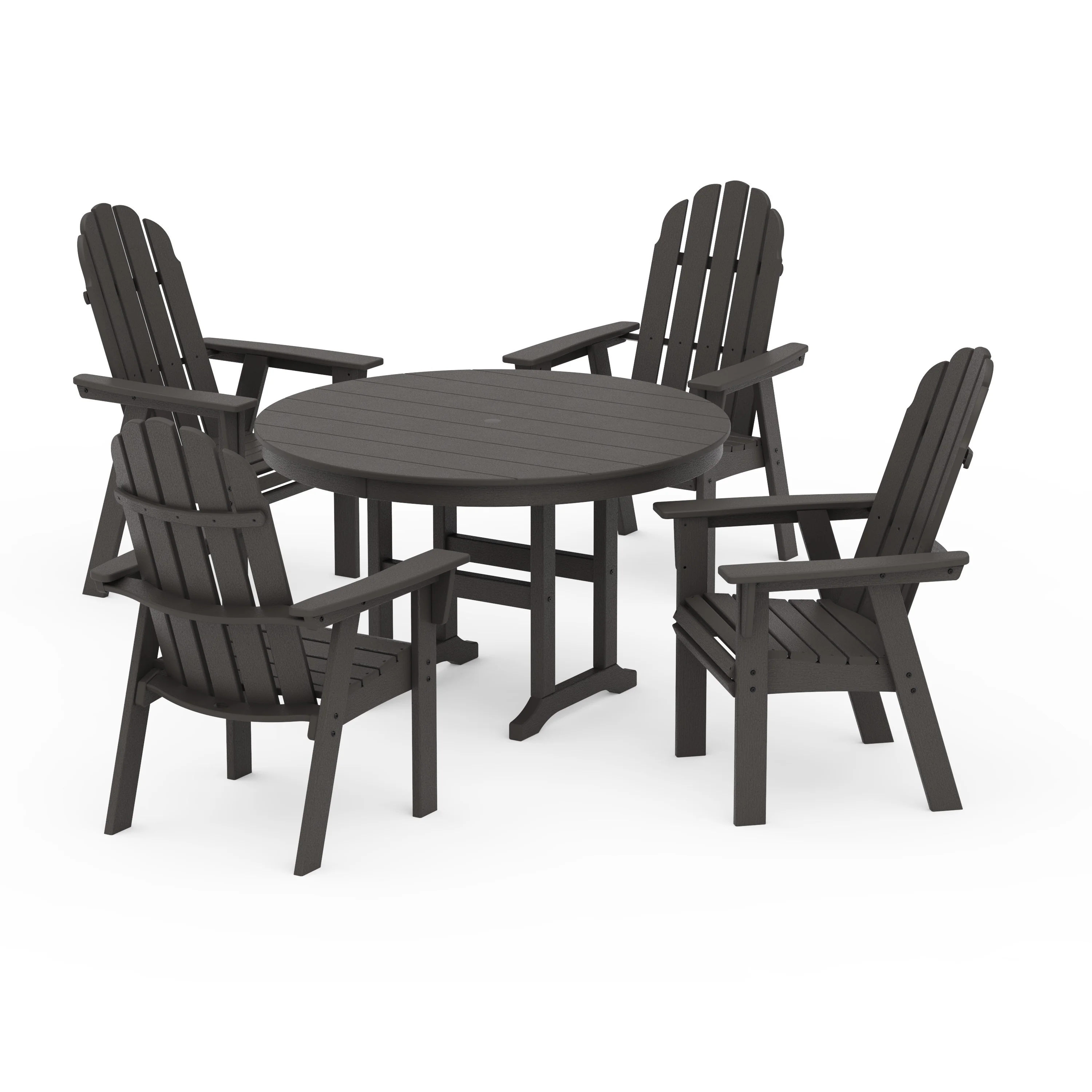 Vineyard Curveback Adirondack 5-Piece Round Farmhouse Dining Set - Image 5