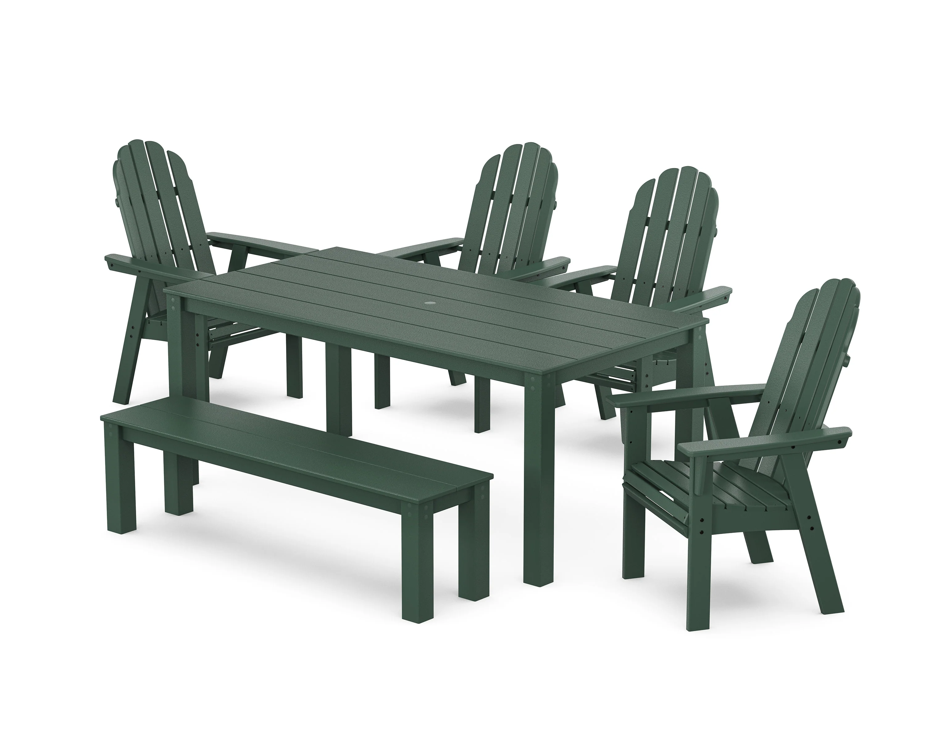 Vineyard Curveback Adirondack 6-Piece Parsons Dining Set with Bench - Image 6