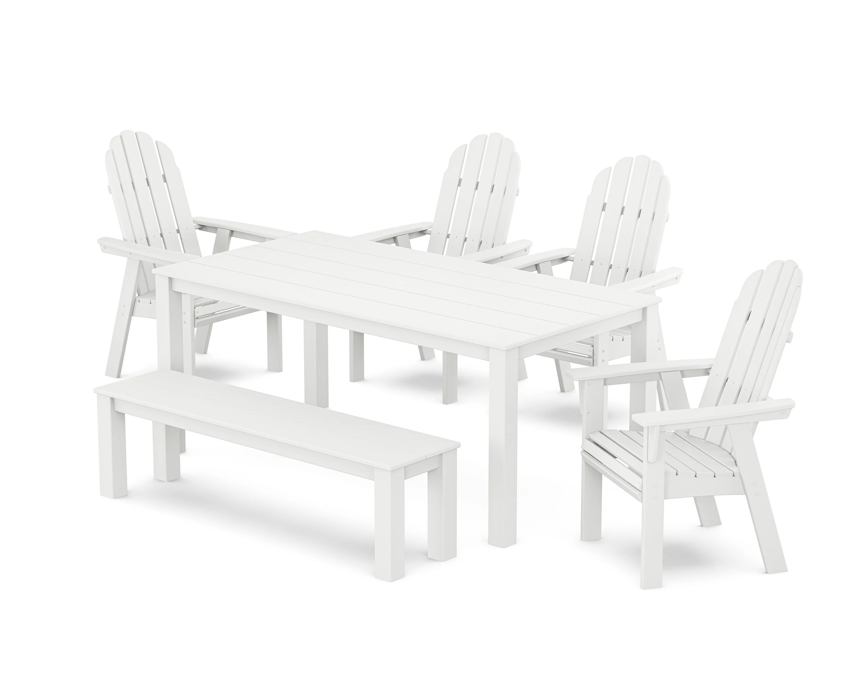 Vineyard Curveback Adirondack 6-Piece Parsons Dining Set with Bench - Image 8